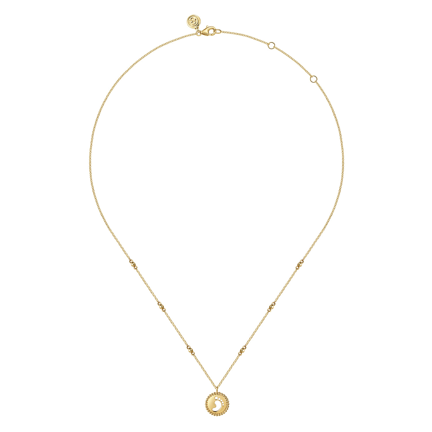 Bujukan Footprint Medallion Necklace in 14K Yellow Gold, photograph 2
