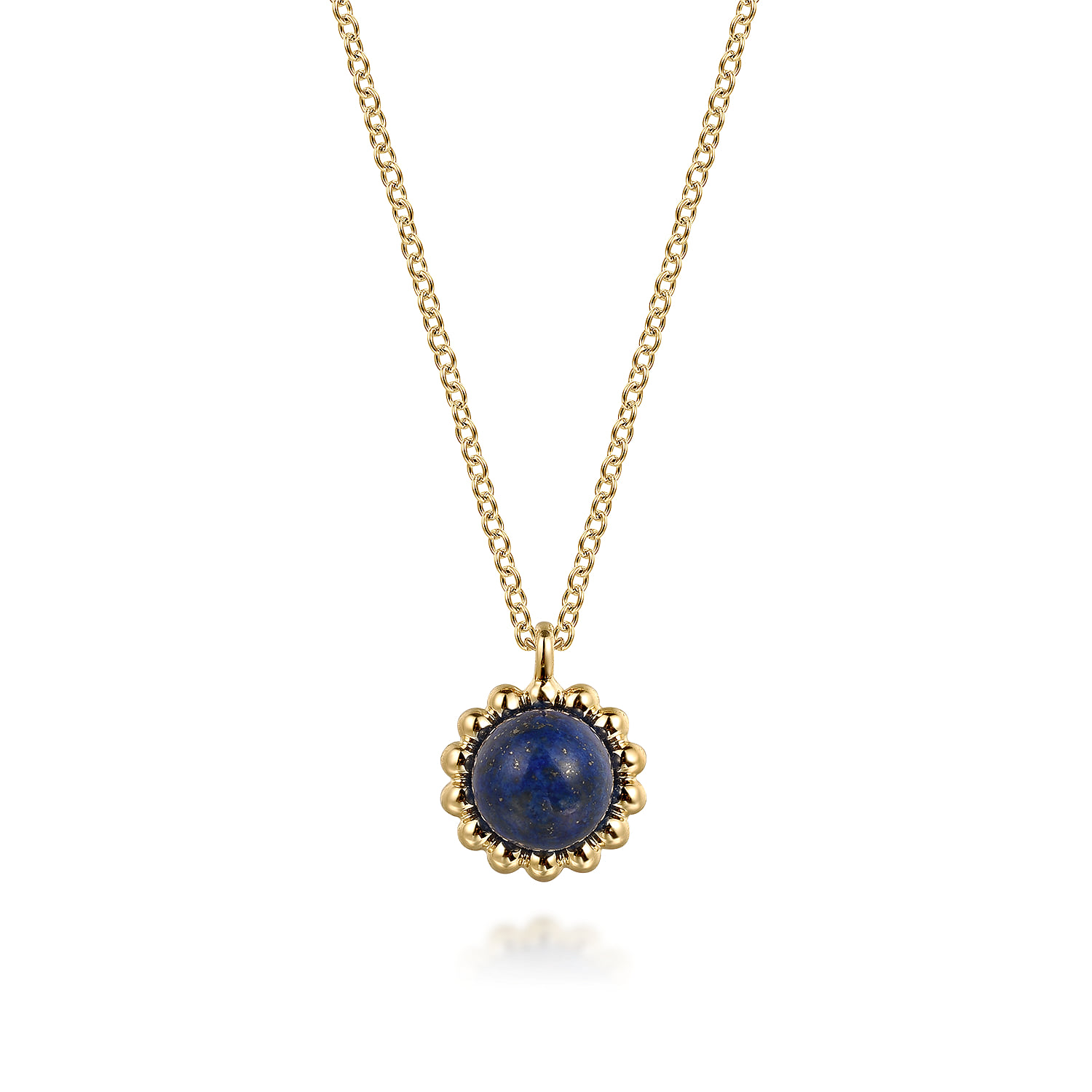 Bujukan Lapis Pendant Necklace in 14K Yellow Gold