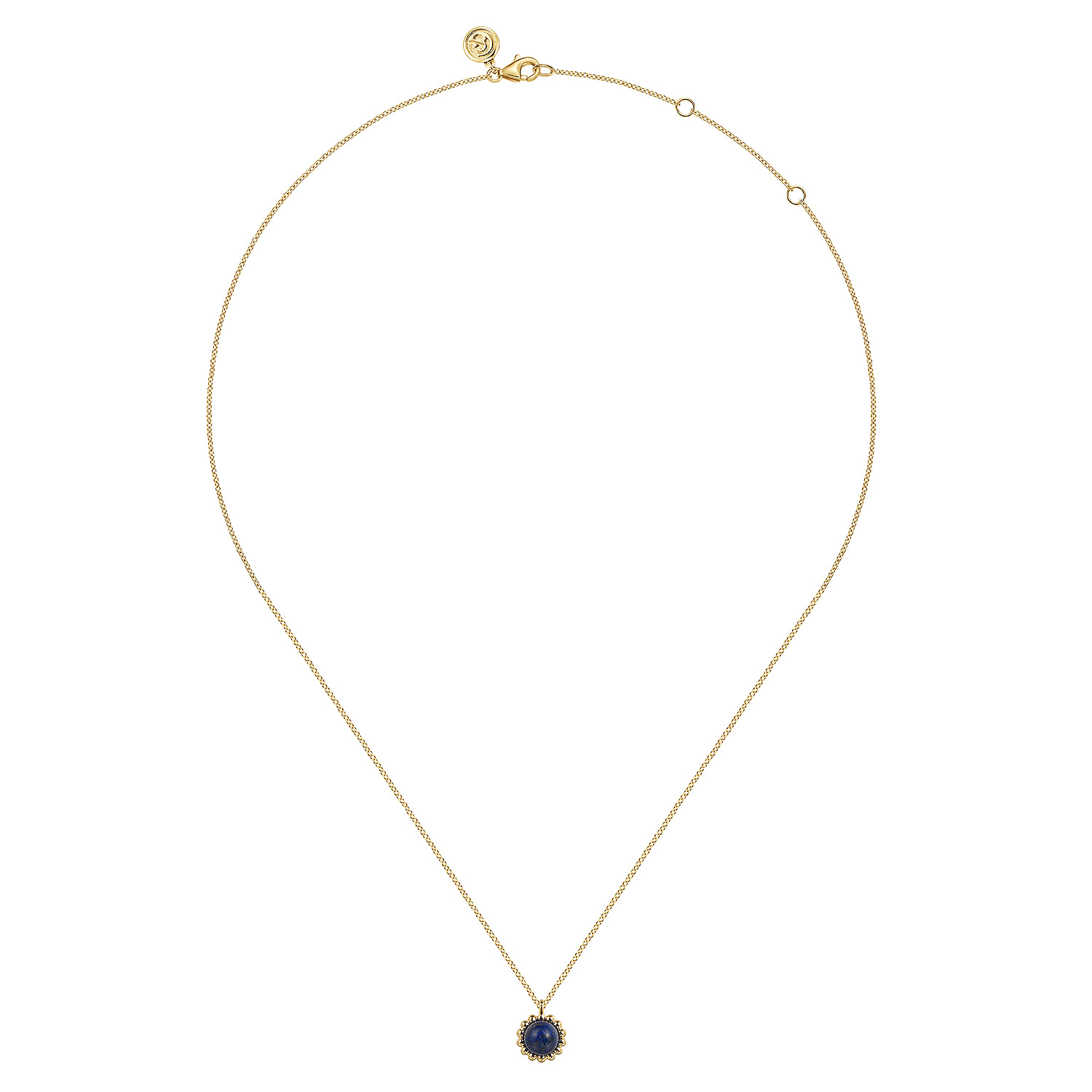 Bujukan Lapis Pendant Necklace in 14K Yellow Gold, photograph 2
