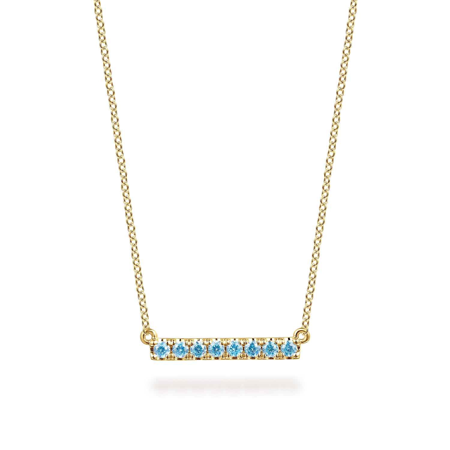 Blue Topaz Bar Necklace