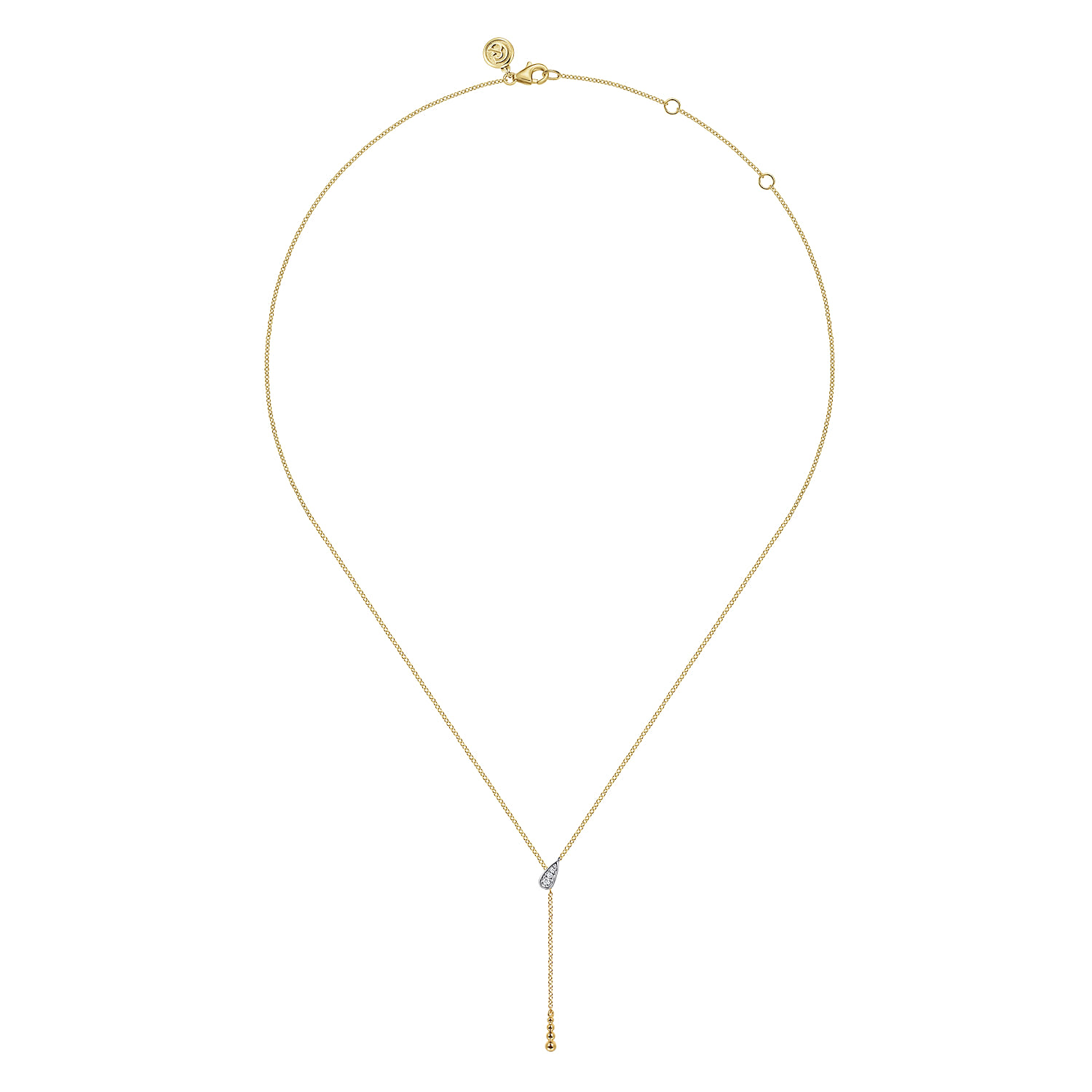Diamond Y Necklace-Bujukan in 14K White/Yellow Gold, photograph 2