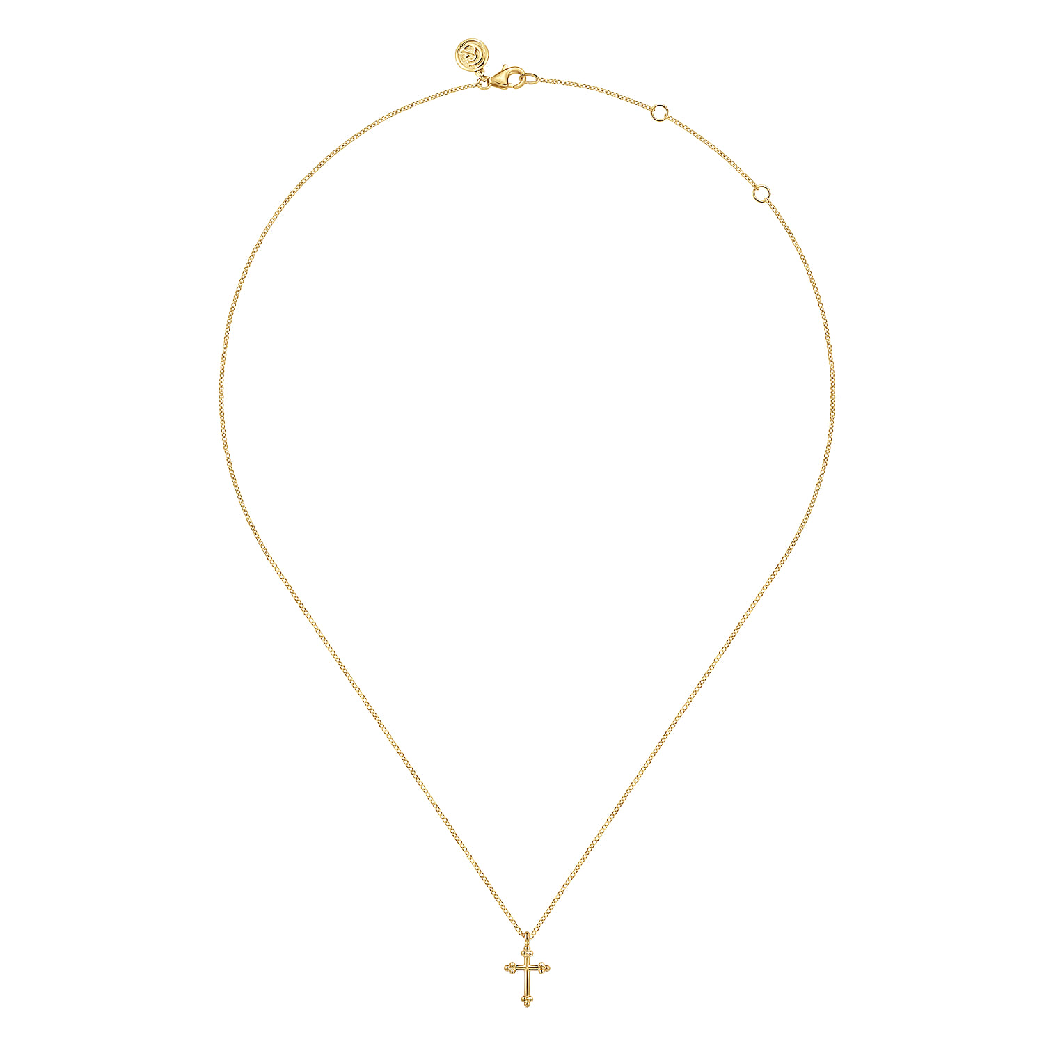 Cross Necklace 12mm-Bujukan in 14K Yellow Gold, photograph 2