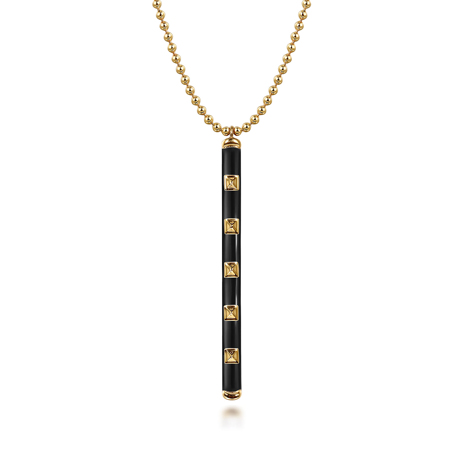 Vertical Bar Necklace with Enamel
