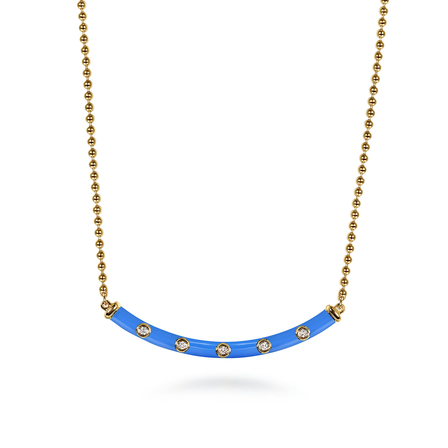 Diamond Bar Necklace with Enamel