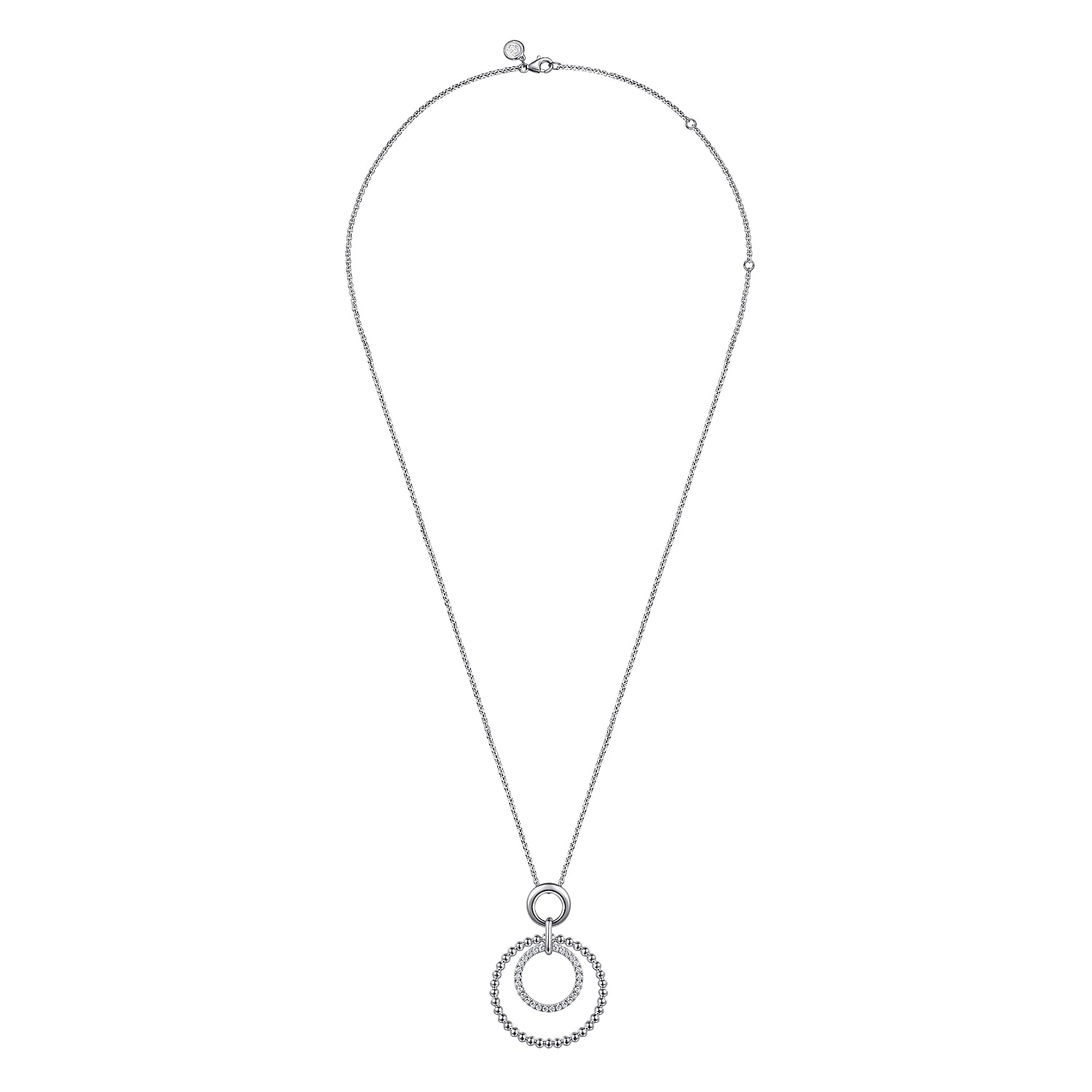 Bujukan White Sapphire Pendant Drop Necklace in Sterling Silver, photograph 2