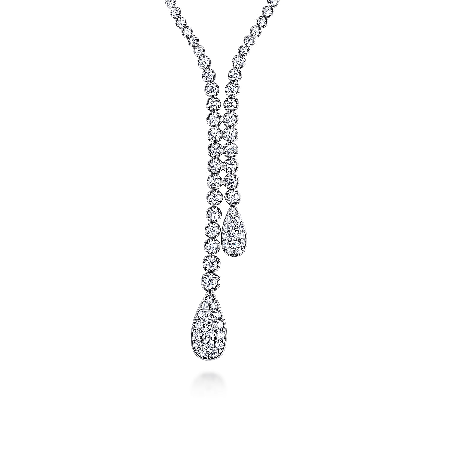 Graduating Diamond Y Necklace