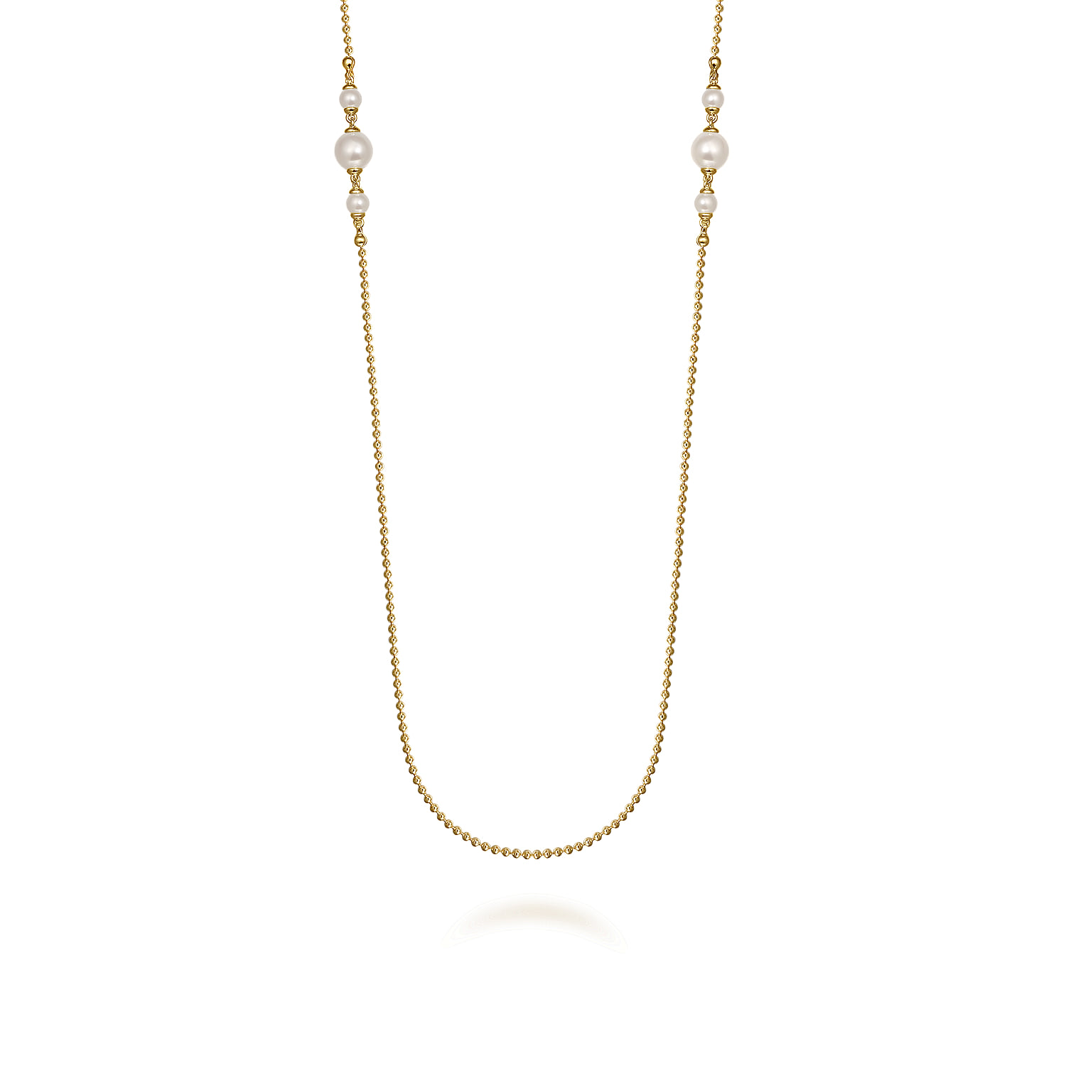 Bujukan Pearl Station Necklace in 14K Yellow Gold