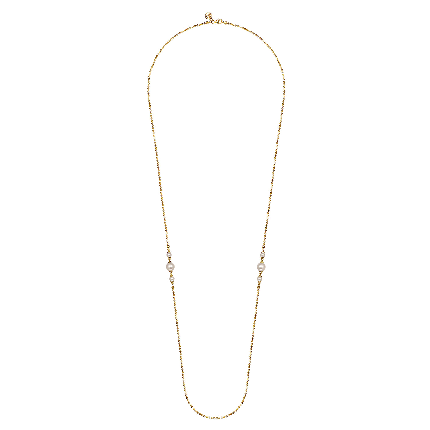 Bujukan Pearl Station Necklace in 14K Yellow Gold, photograph 2