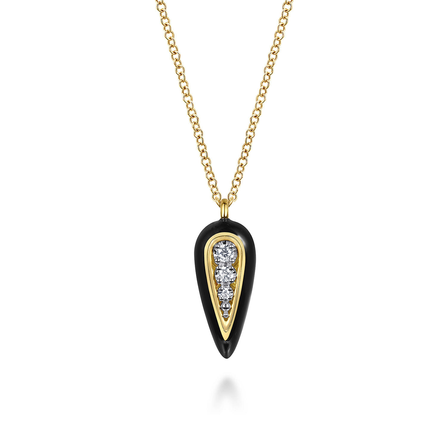 Diamond Pendant Necklace with Enamel