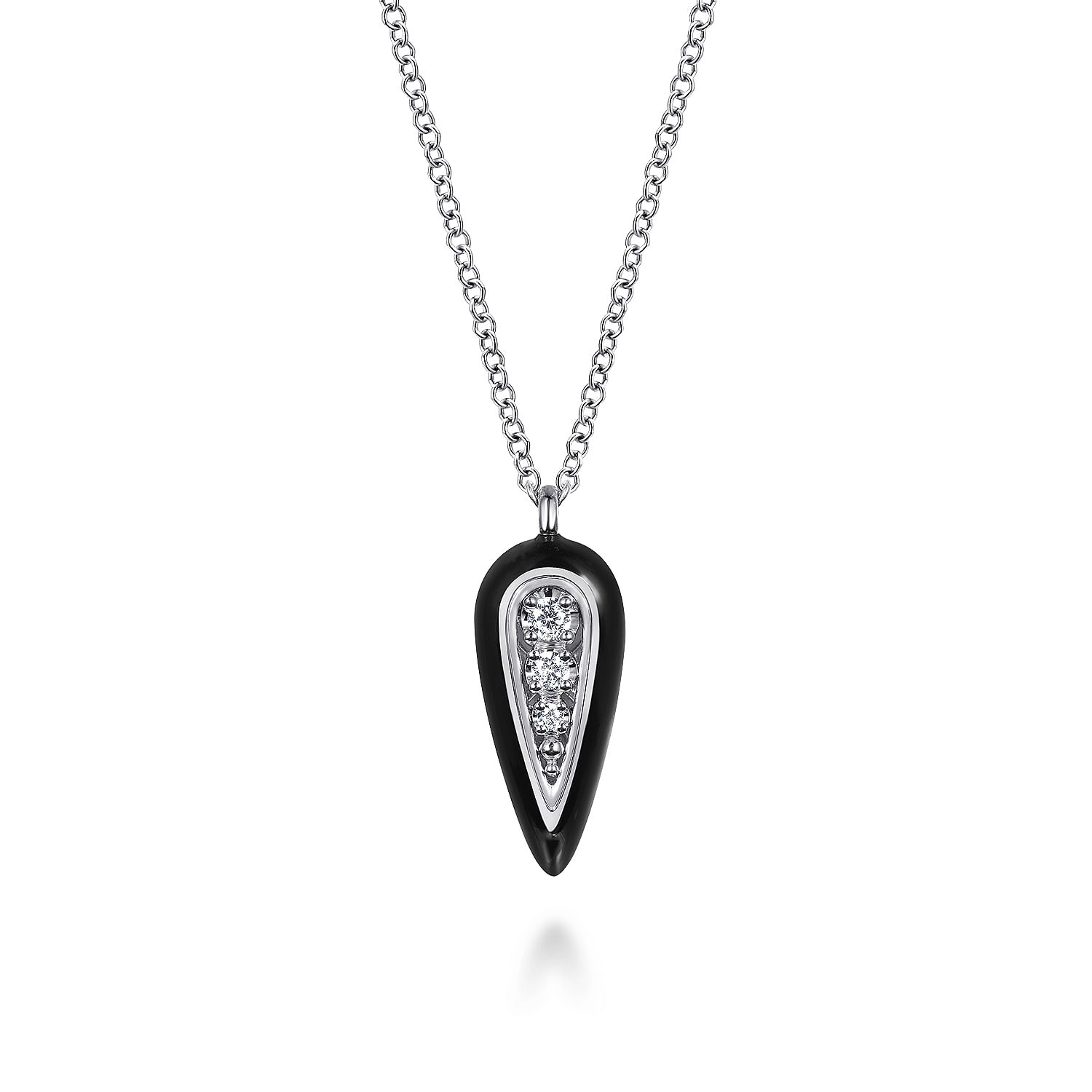 Black and white outlet genuine diamond pendant