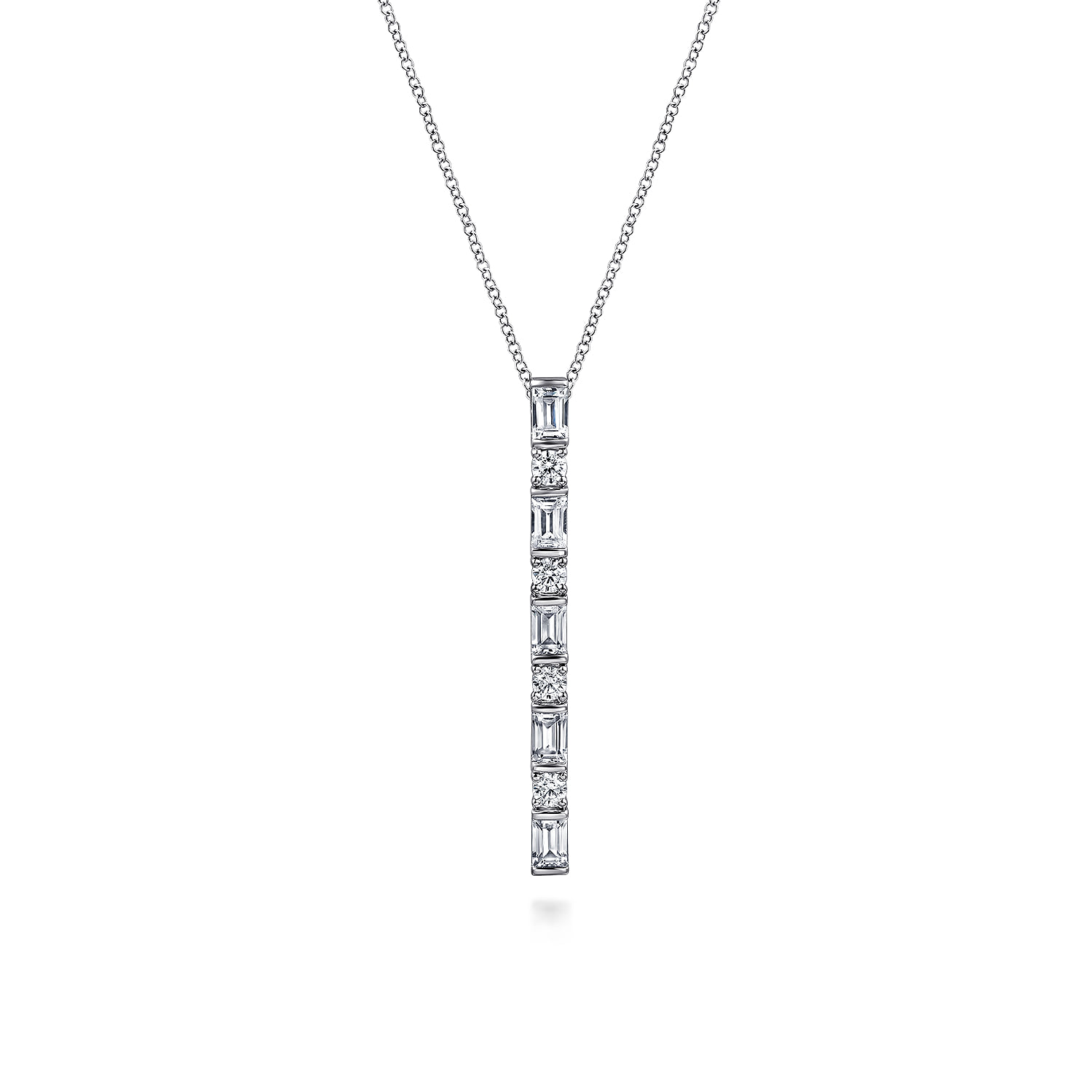 Vertical Diamond Bar Necklace