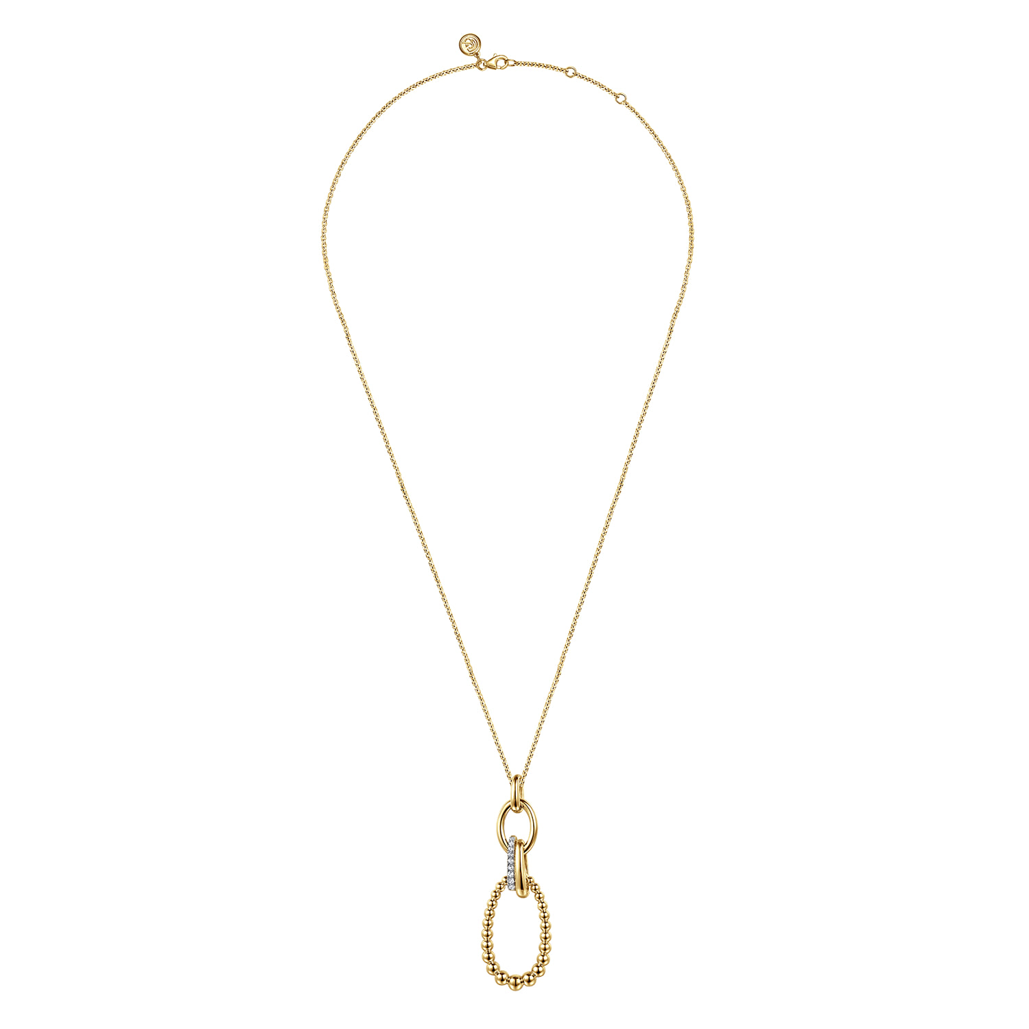 Bujukan Diamond Link Pendant Necklace in 14K Yellow Gold, photograph 2