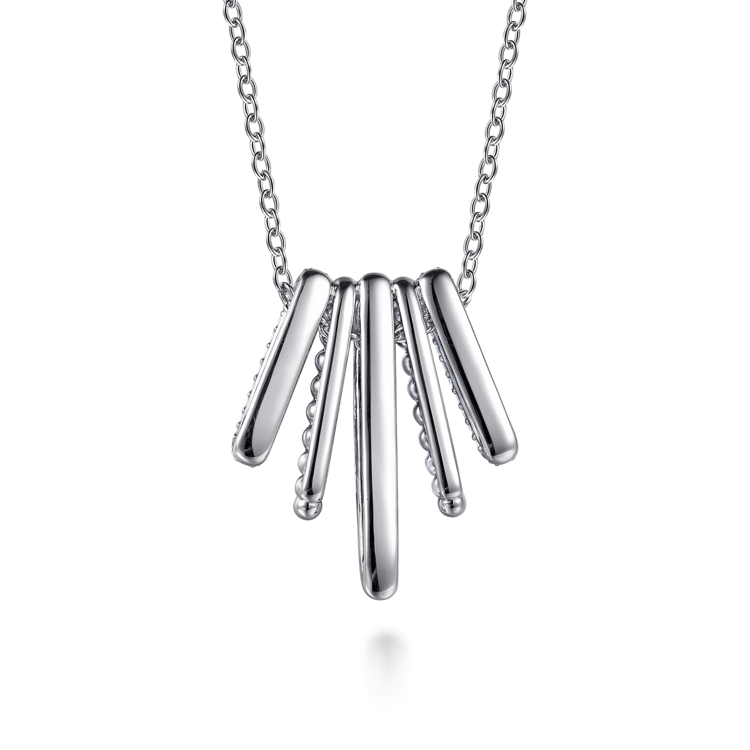 and Bujukan and White Sapphire Multiple Row Pendant Necklace in 14K Yellow Gold, photograph 5