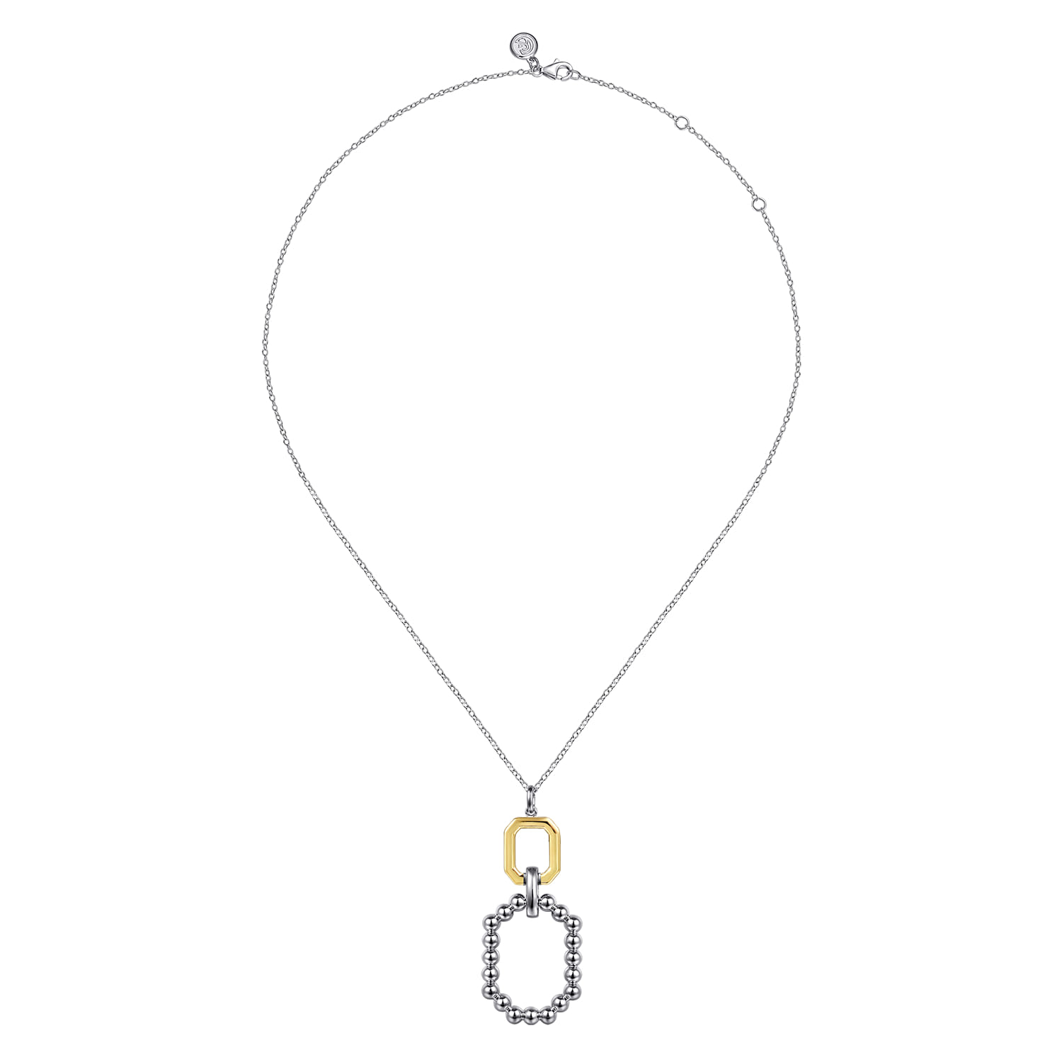 and Octagon Bujukan Drop Pendant Necklace in 14K Yellow Gold, photograph 2