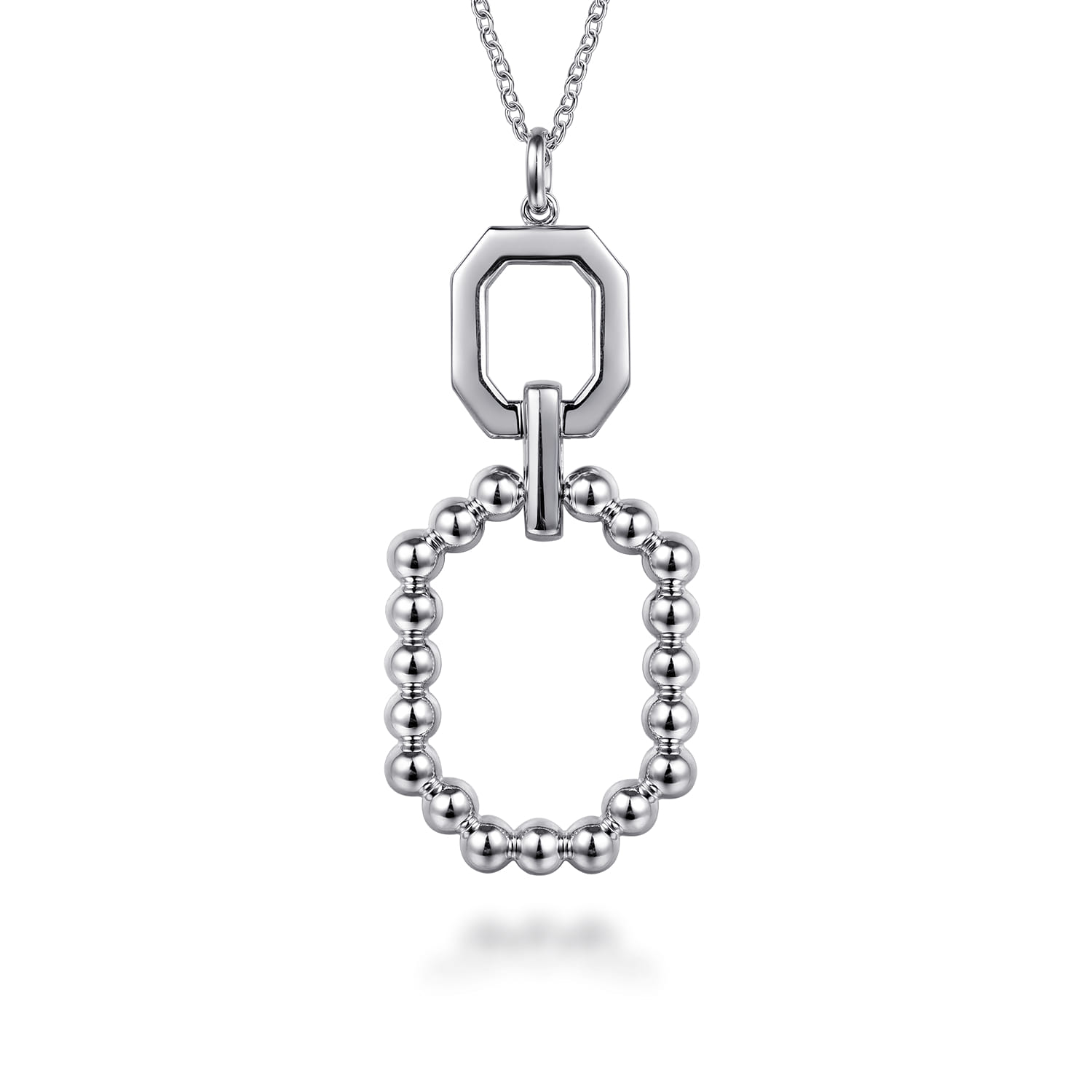 and Octagon Bujukan Drop Pendant Necklace in 14K Yellow Gold, photograph 6