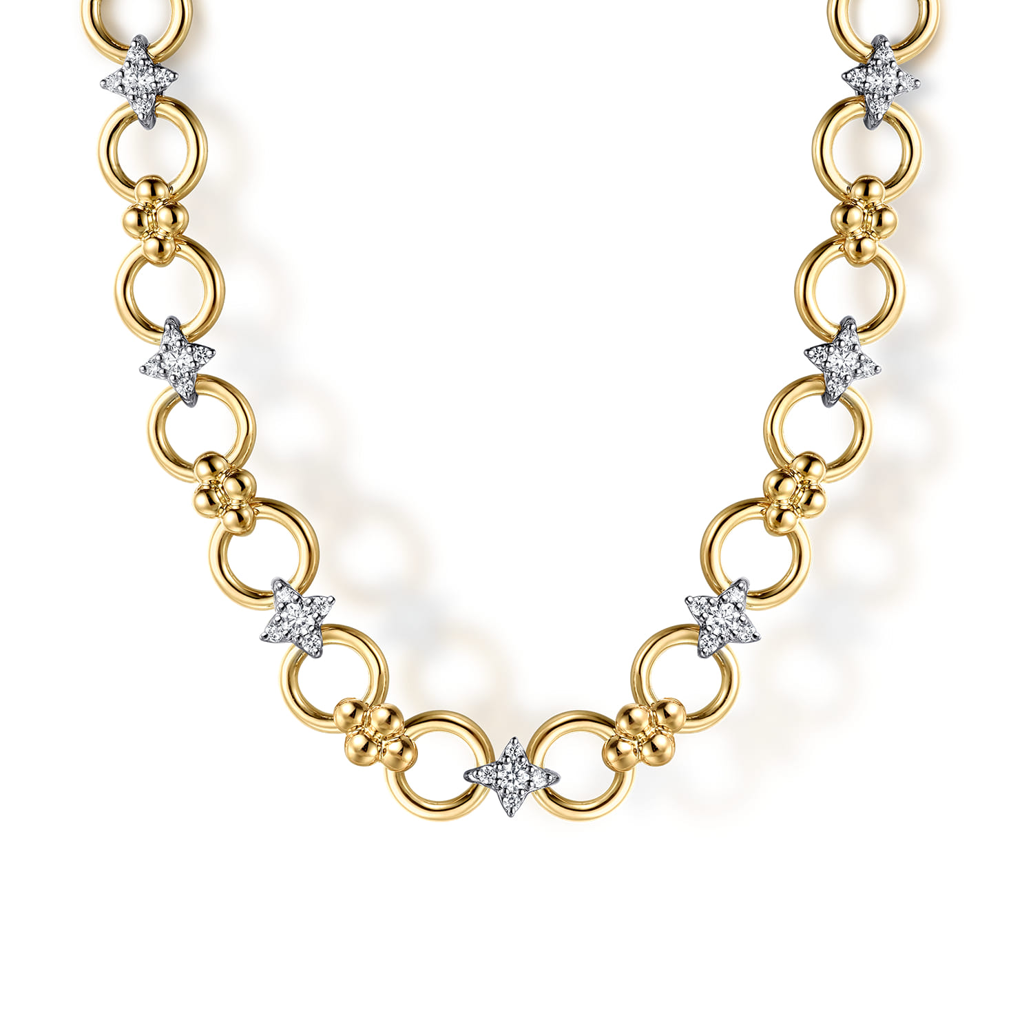 Bujukan Diamond and Hollow Link Chain Necklace