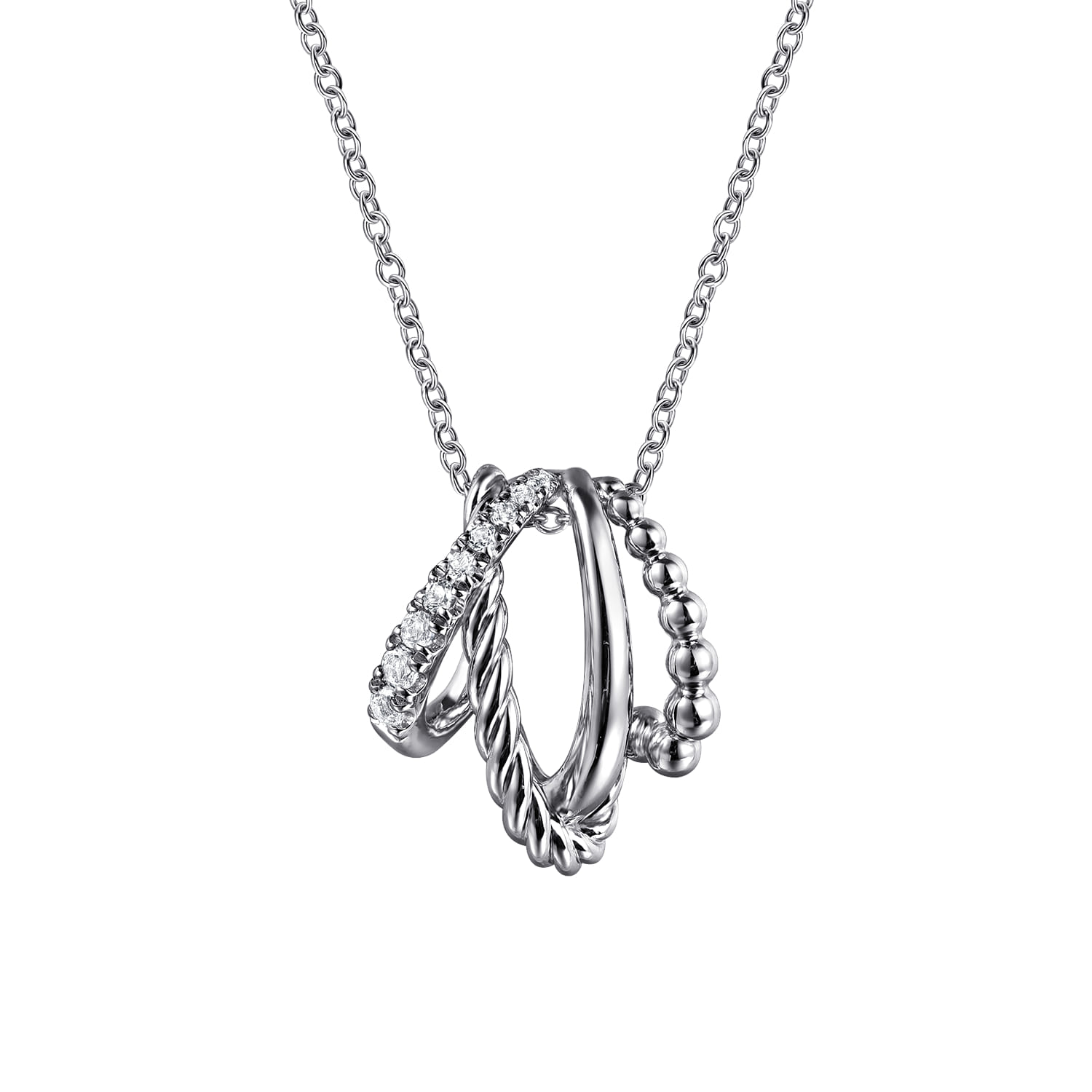 Bujukan and White Sapphire Twisted Pendant Necklace