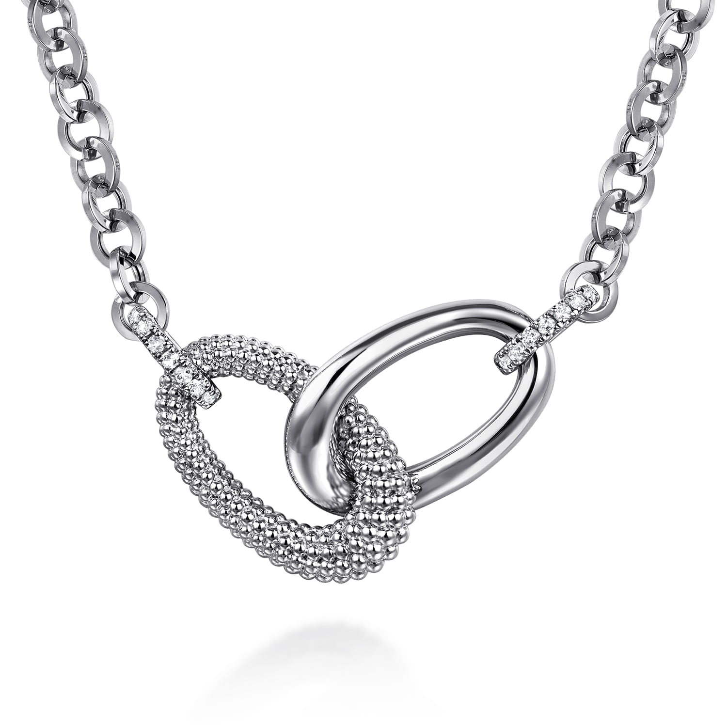 Bujukan and White Sapphire Link Chain Necklace