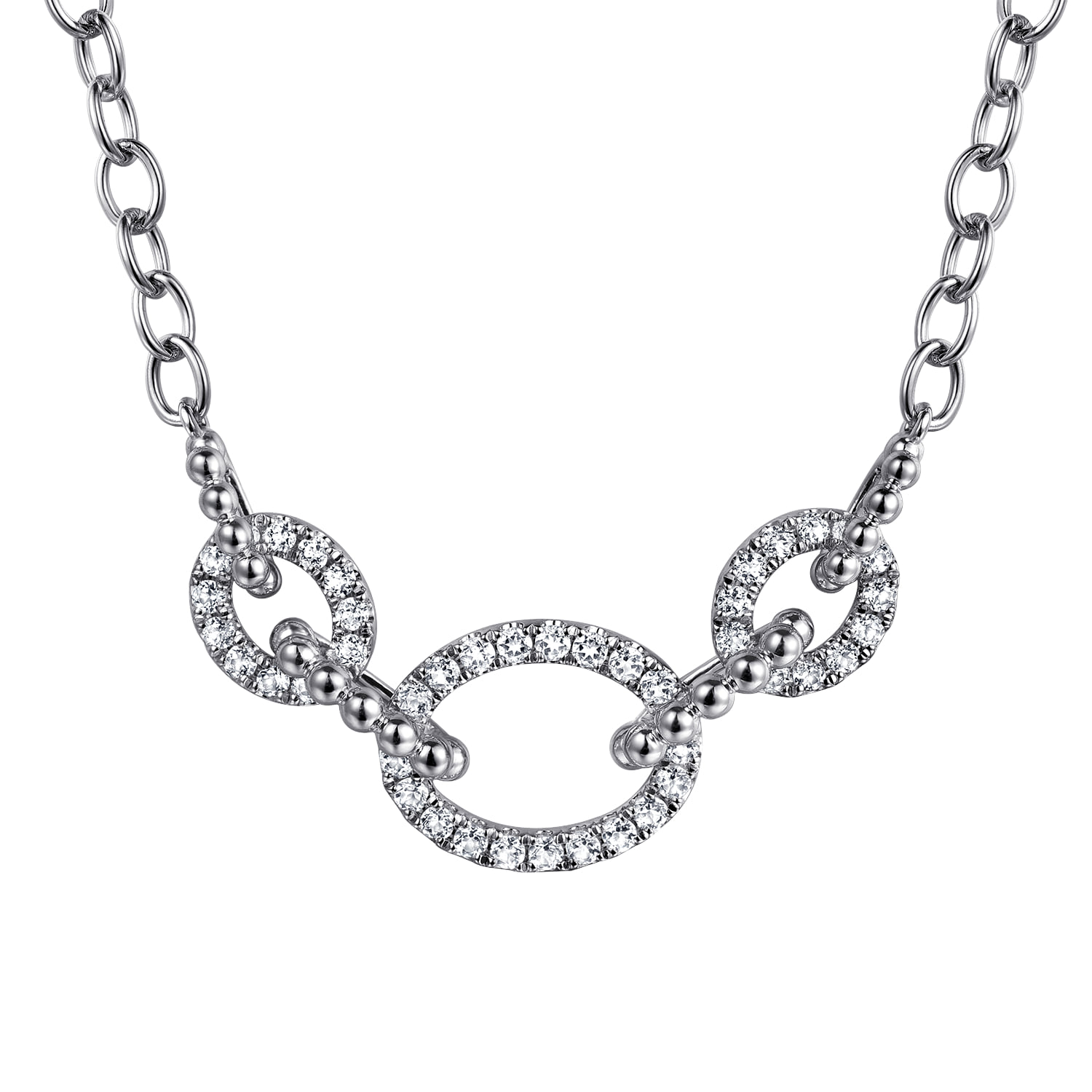 Bujukan and White Sapphire Link Chain Necklace