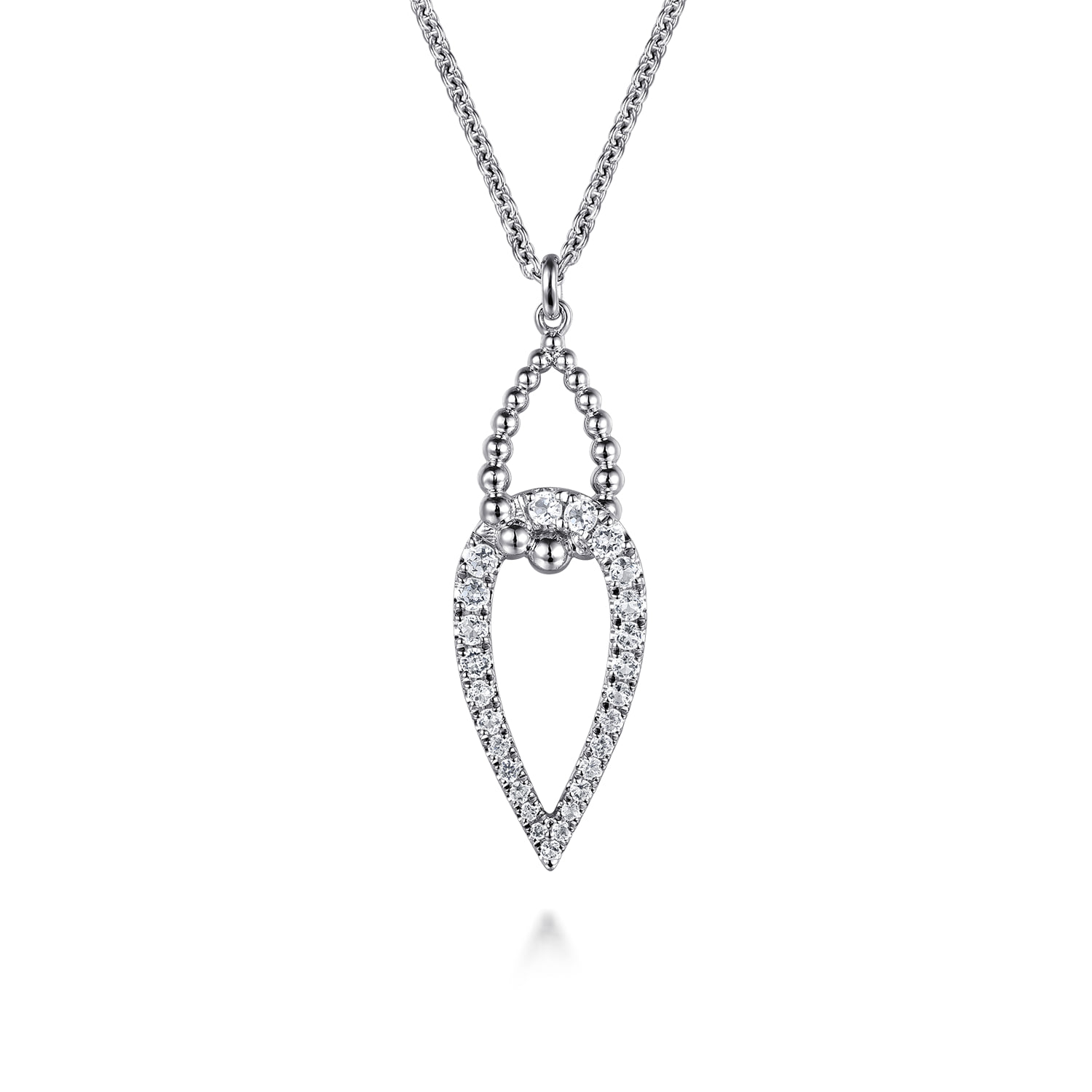 Bujukan and White Sapphire Interlocking Pendant Necklace in Sterling Silver
