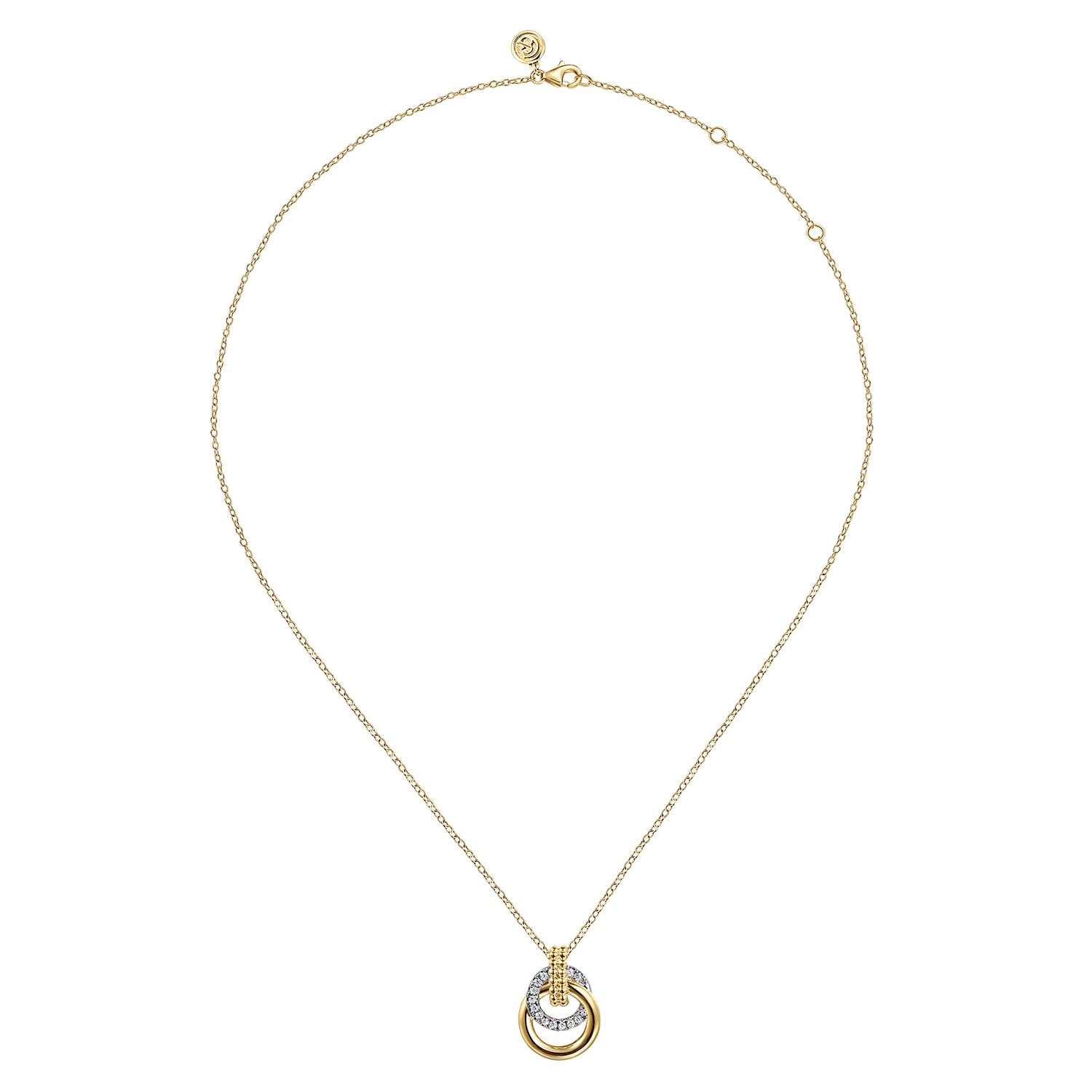 Diamond Pendant Necklace-Bujukan in 14K White/Yellow Gold, photograph 3