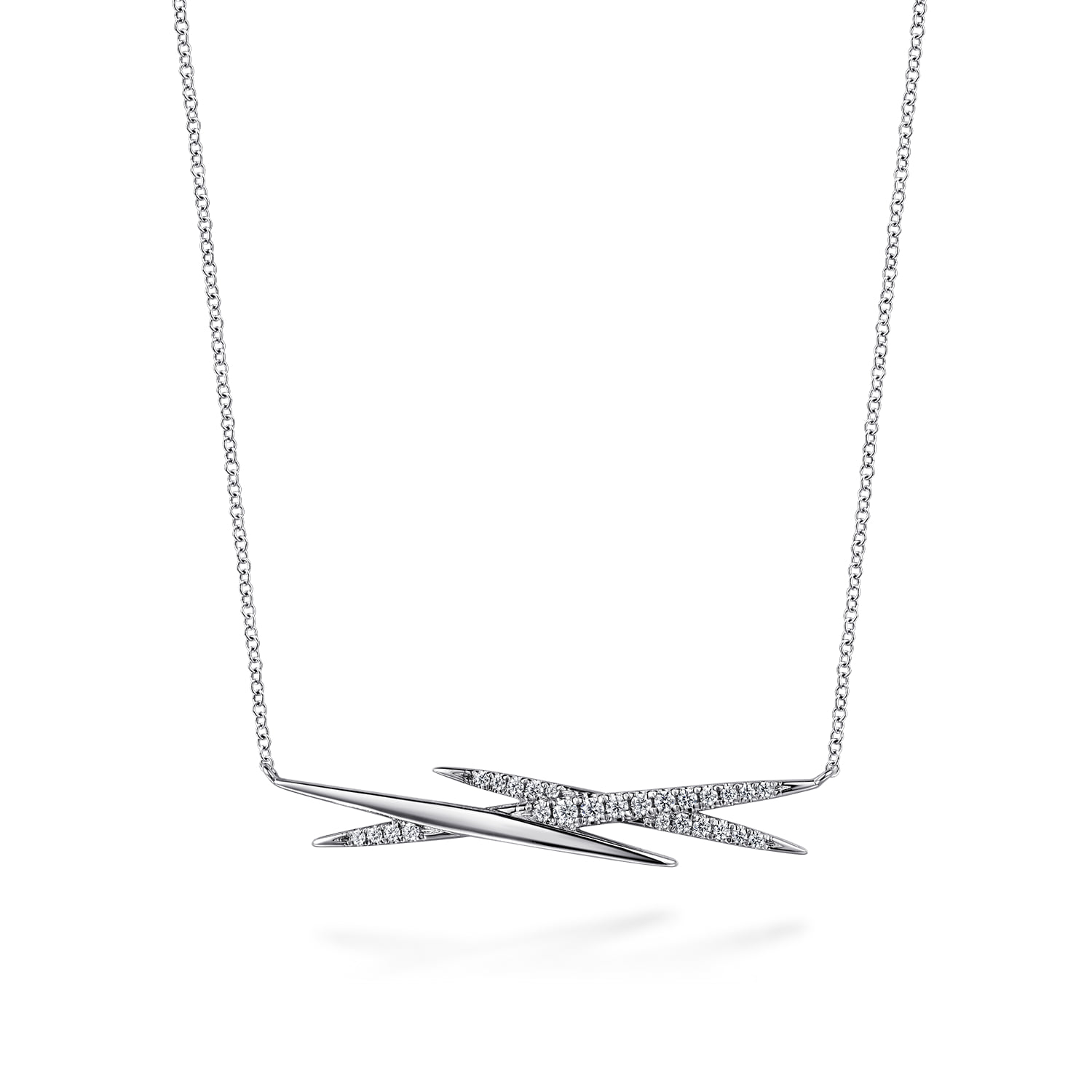 Graduating Diamond Spike Bar Necklace