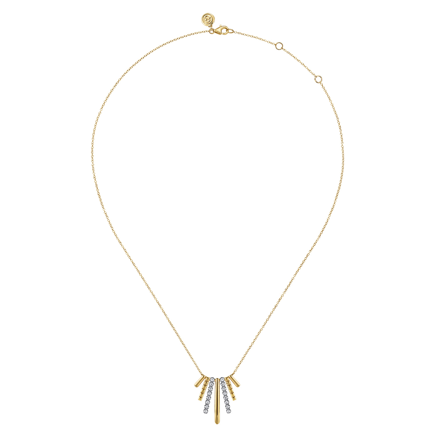 Diamond Pendant Necklace in 14K White/Yellow Gold, photograph 2