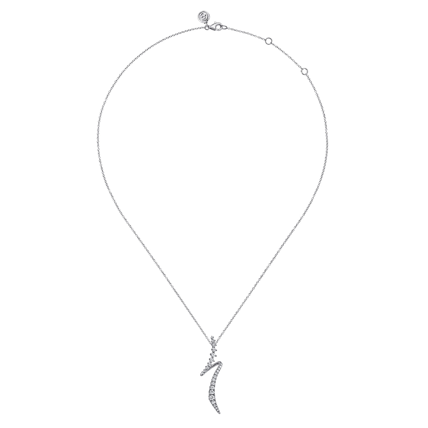 Pendant Necklace Diamond 0.75ct in 14K White Gold, photograph 2