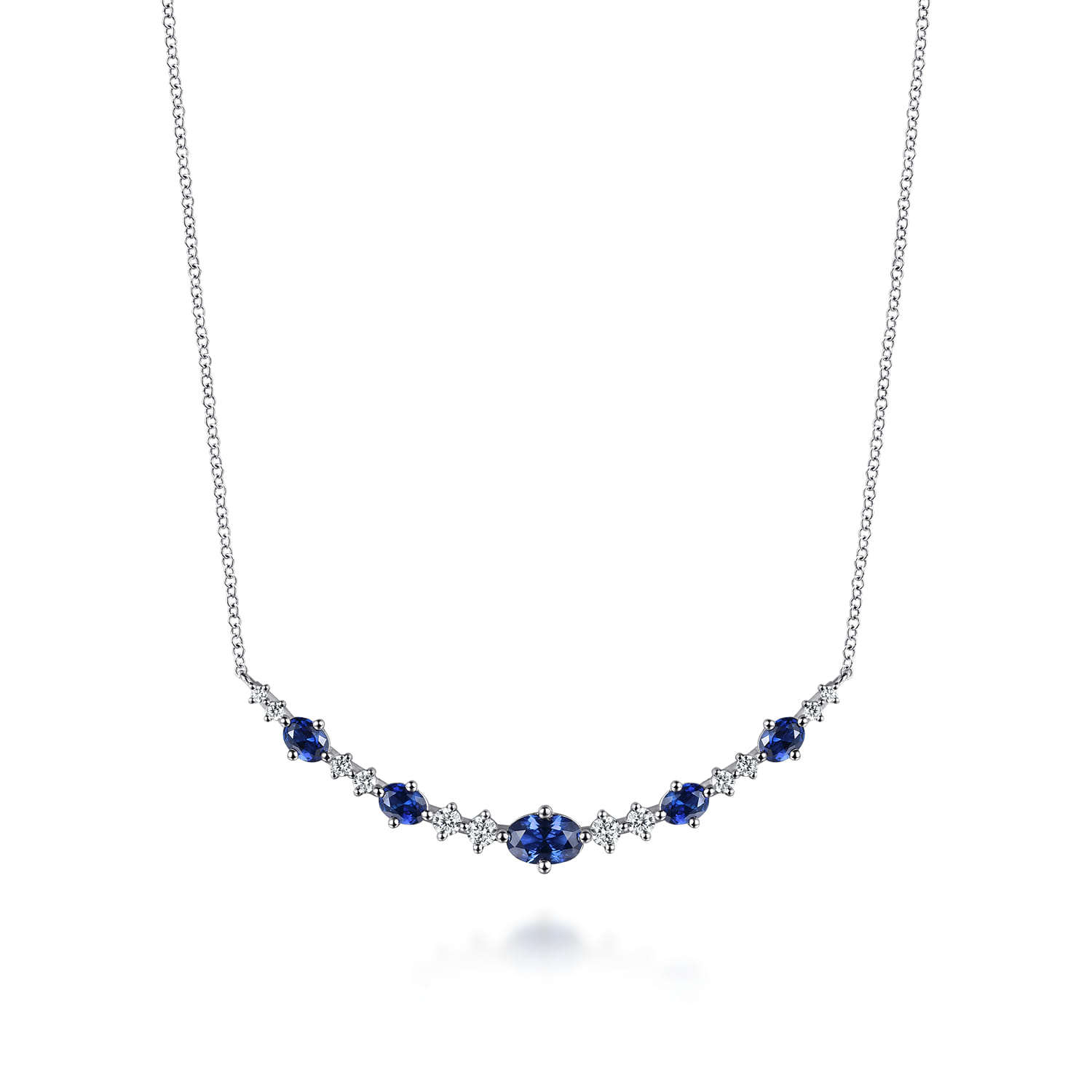 Diamond and Sapphire Bar Necklace