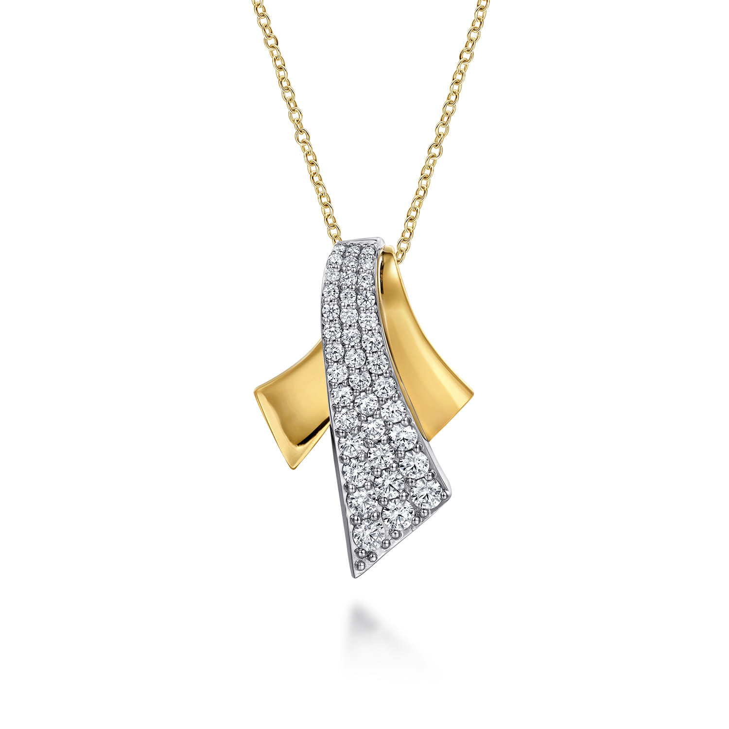 Multi Row Graduating Diamond Pendant Necklace