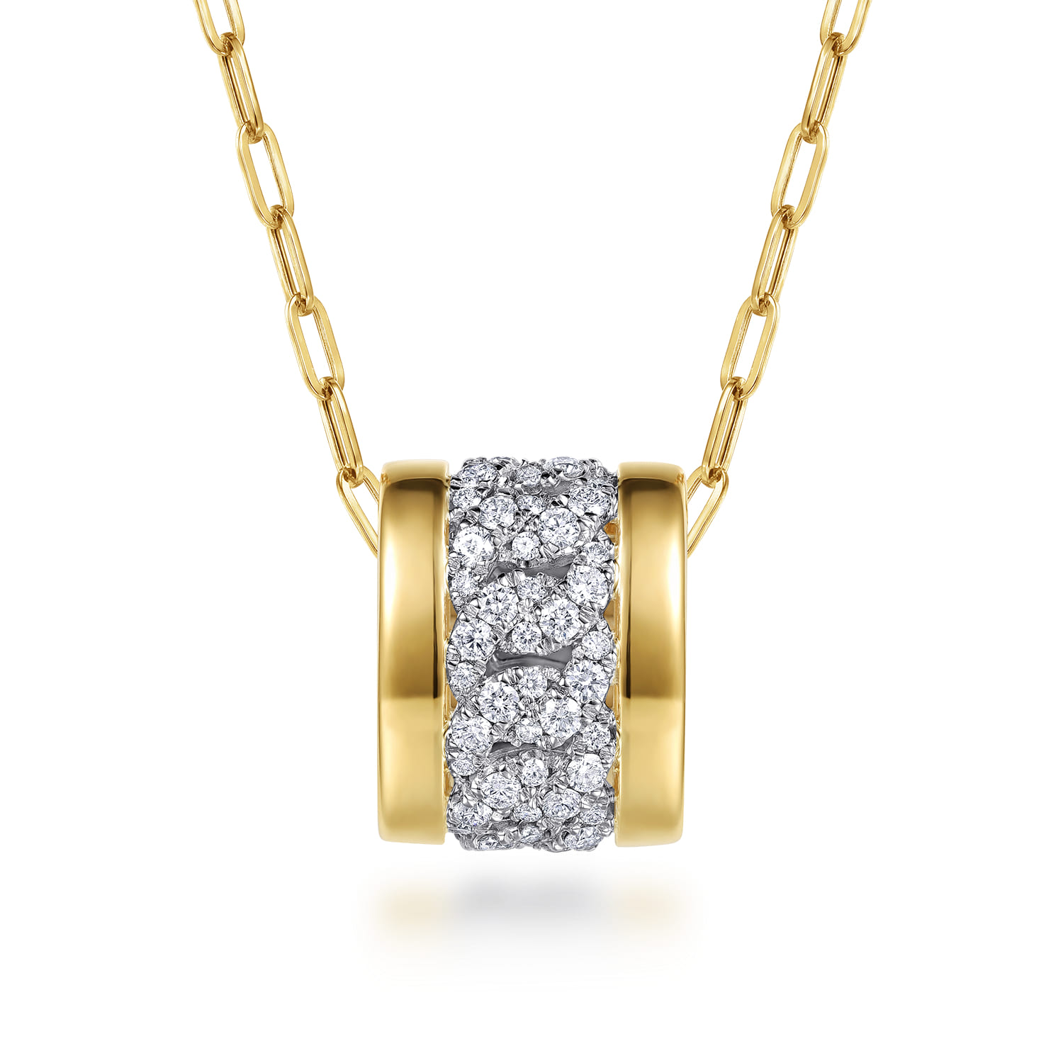 Diamond Link Slider Pendant Necklace