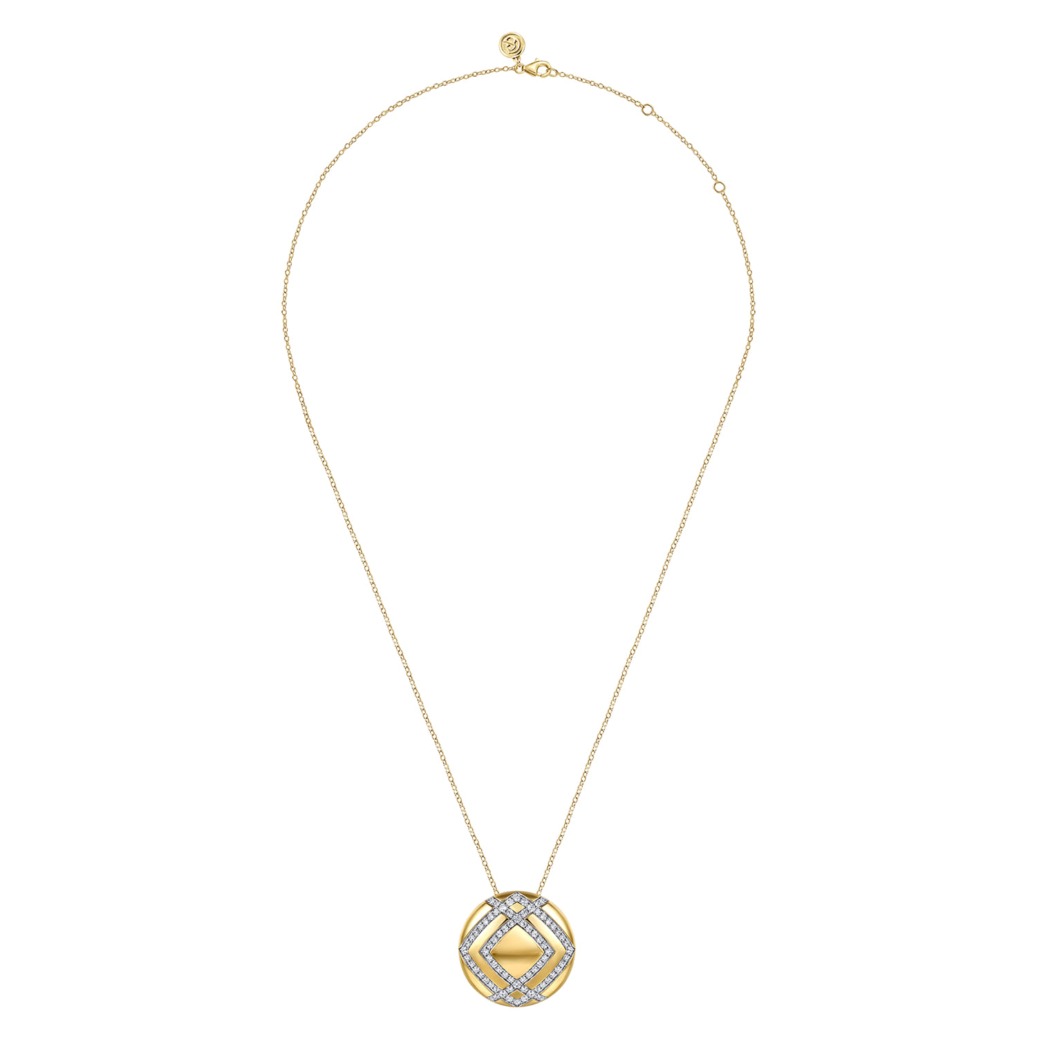 Diamond Pendant Necklace in 18K Yellow Gold, photograph 2