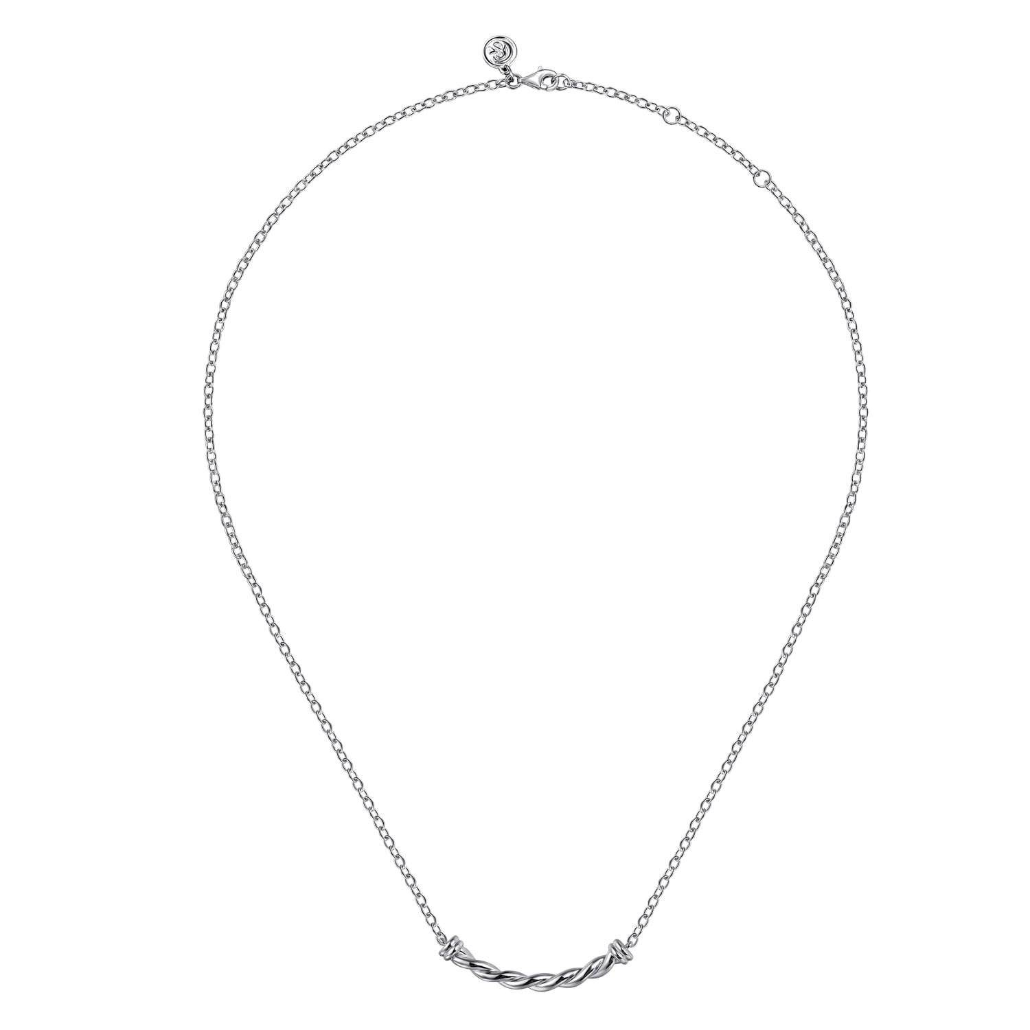 Twisted Bar Necklace in Sterling Silver, photograph 2
