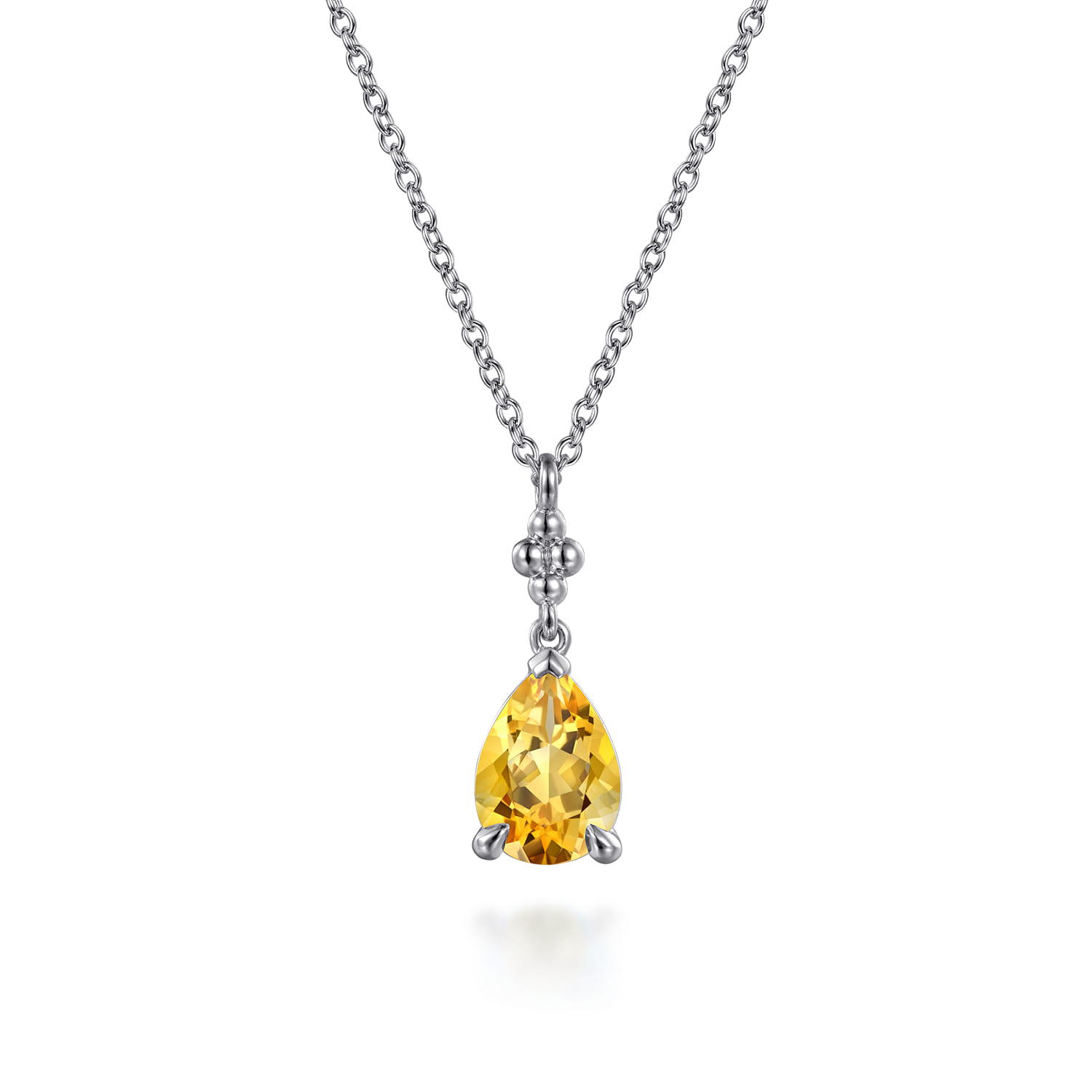 Pear Citrine Bujukan Pendant Necklace
