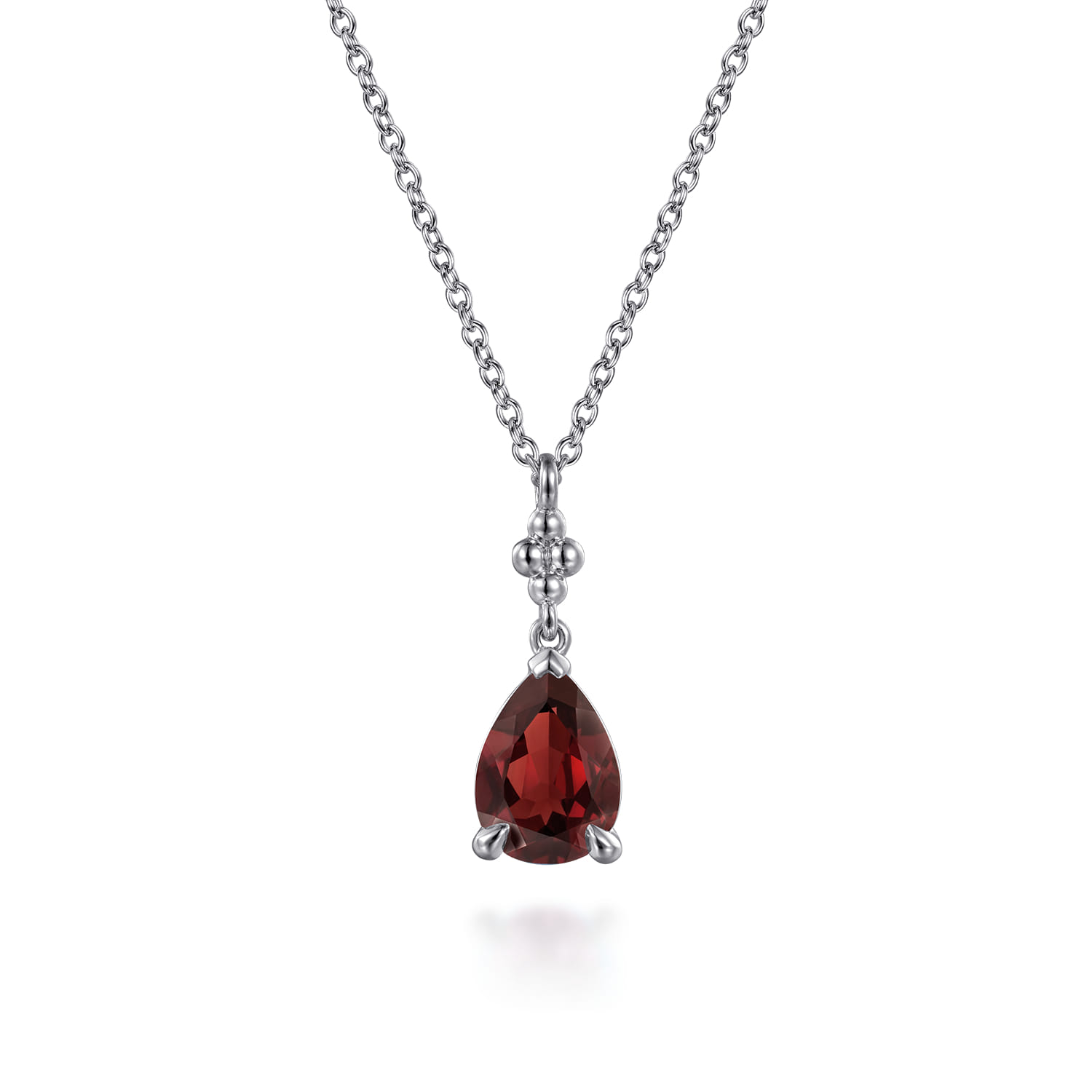 Pear Garnet Bujukan Pendant Necklace
