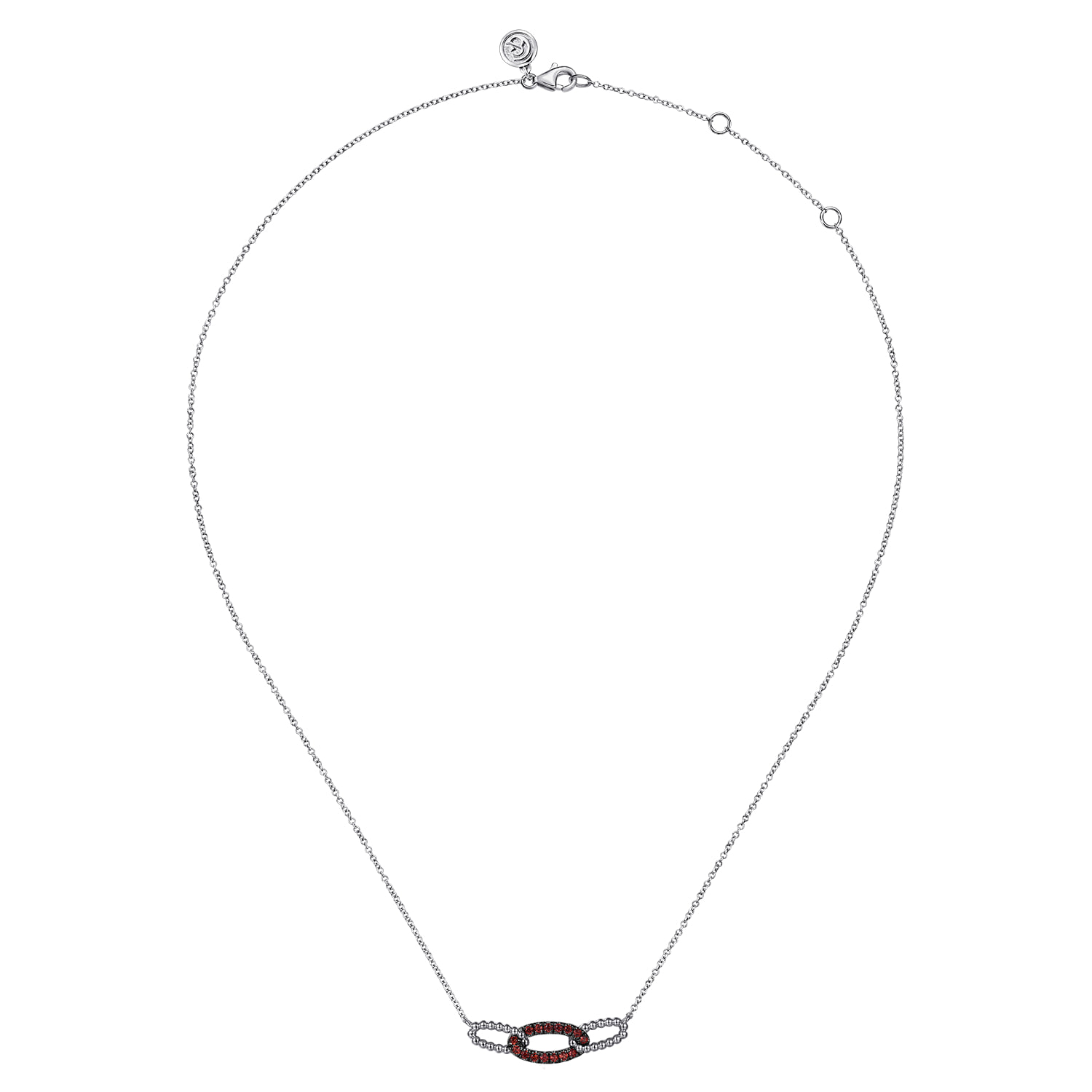 Garnet Bujukan Link Bar Necklace in Sterling Silver, photograph 2