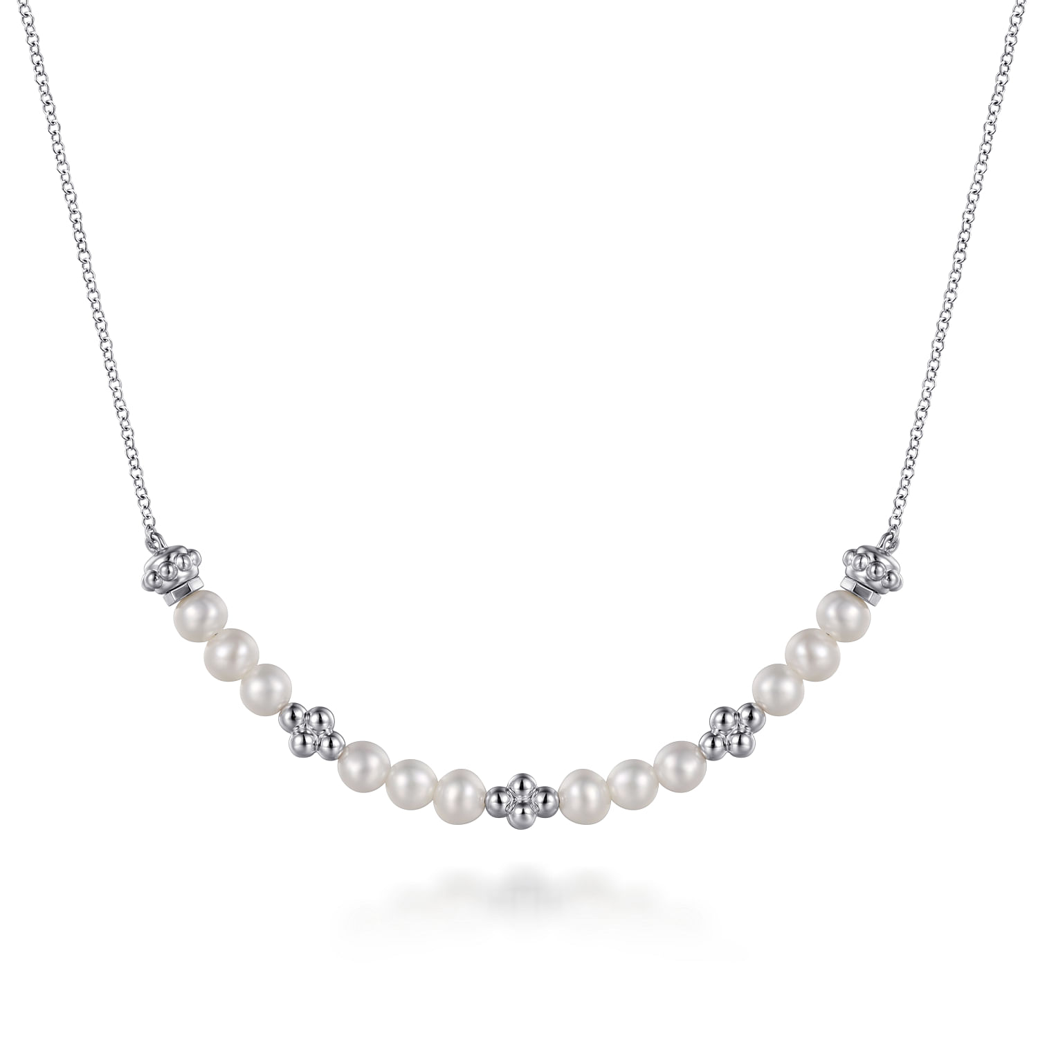 ★MIDNIGHT MOMENT.★ popping pearl necklace silver 925 Sterling Silver Bujukan Pearl Station Necklace @ $225