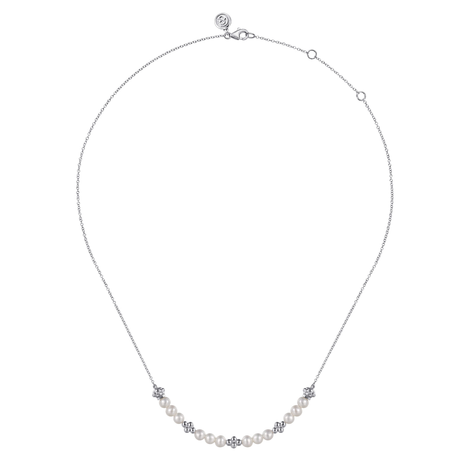 Bujukan Pearl Station Necklace in Sterling Silver, photograph 2