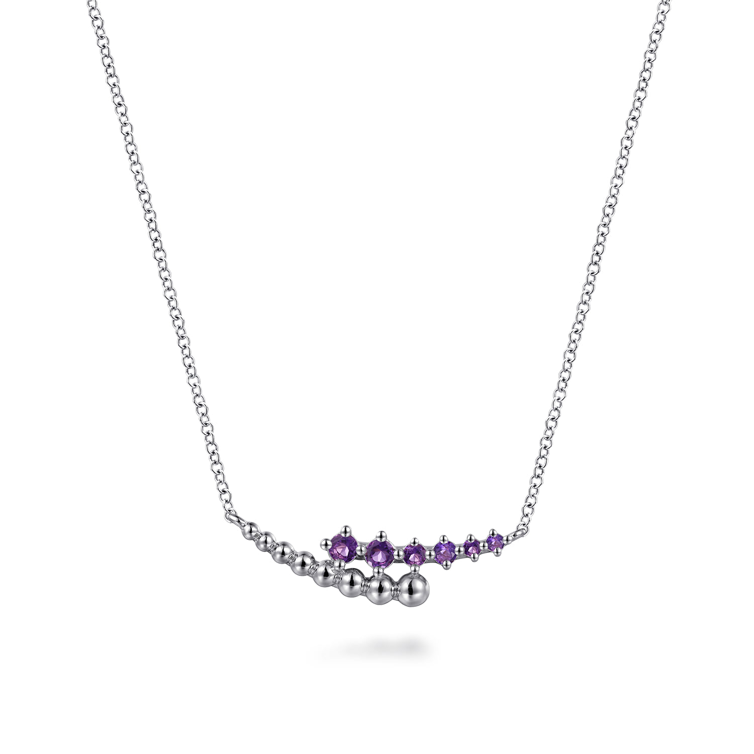 Bujukan and Amethyst Bypass Bar Necklace