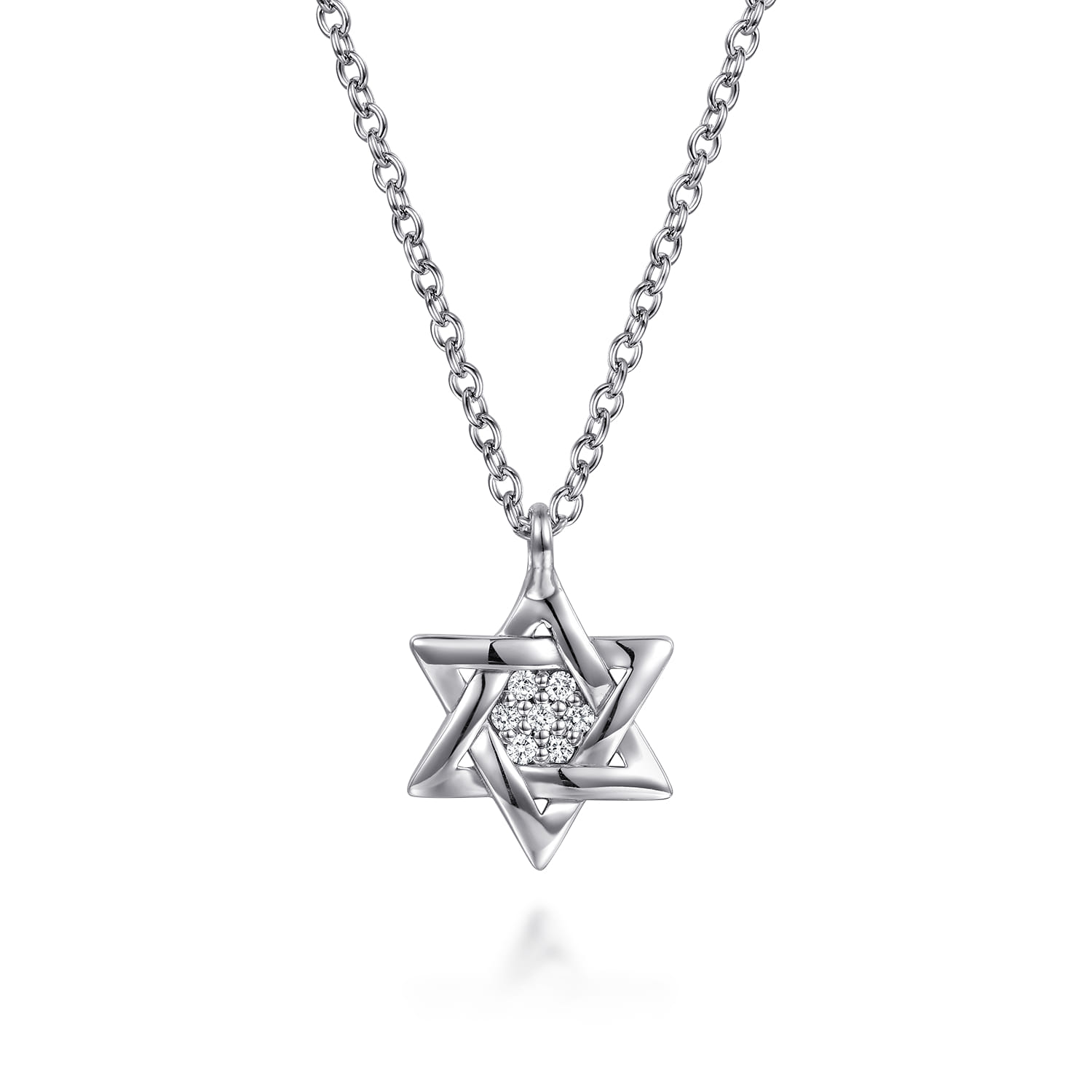 Bujukan Diamond Star Of David Pendant Necklace