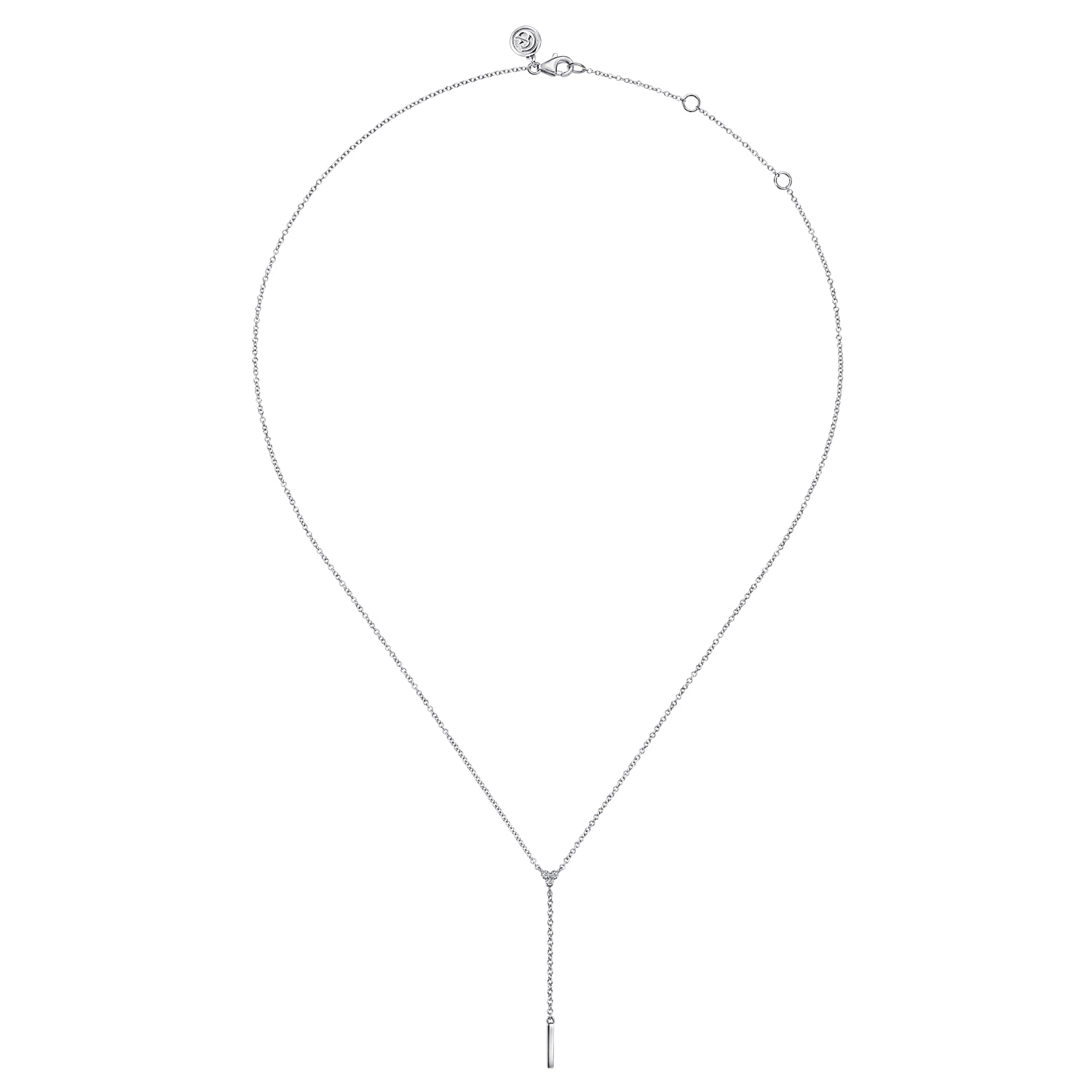 Diamond Y Necklace in Sterling Silver, photograph 2