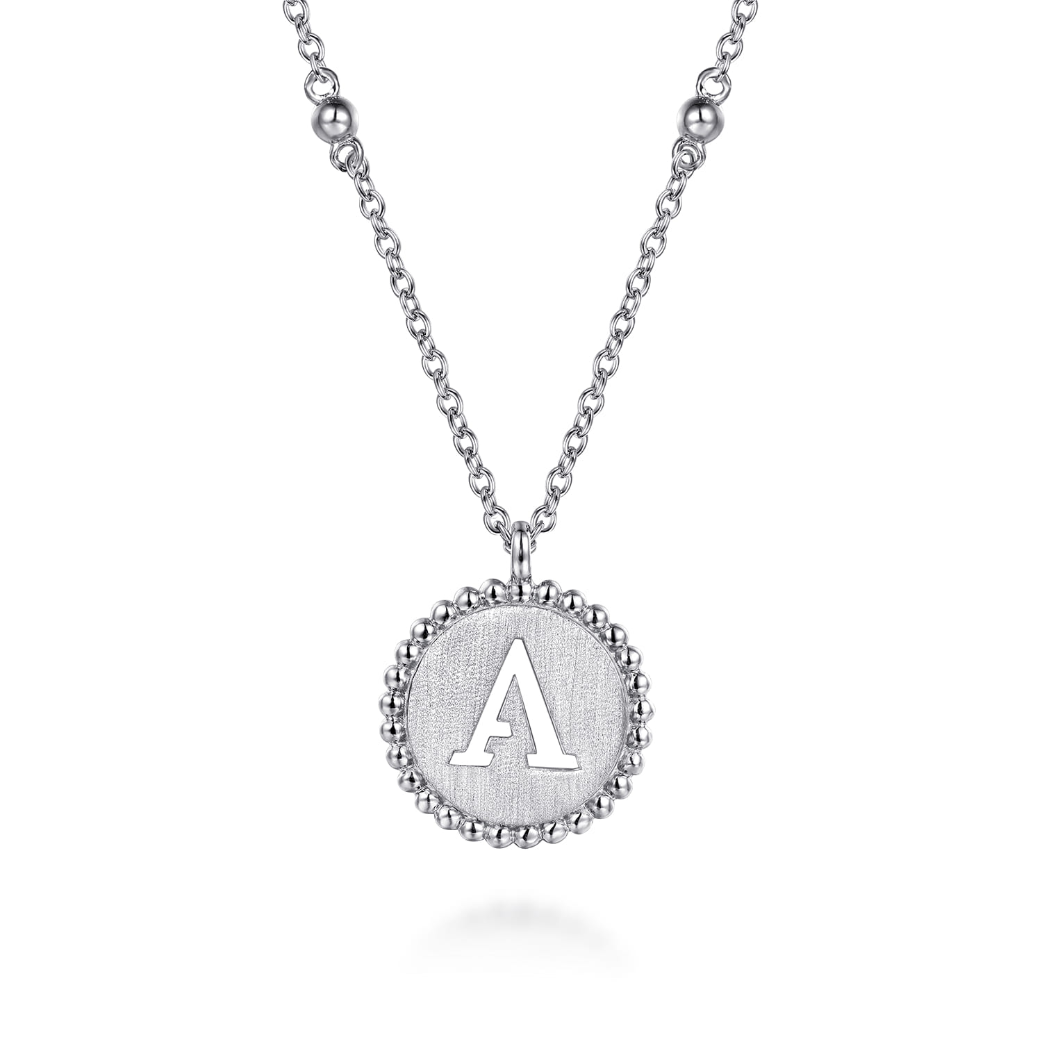 Bujukan Punch out Initial A Medallion Pendant Necklace