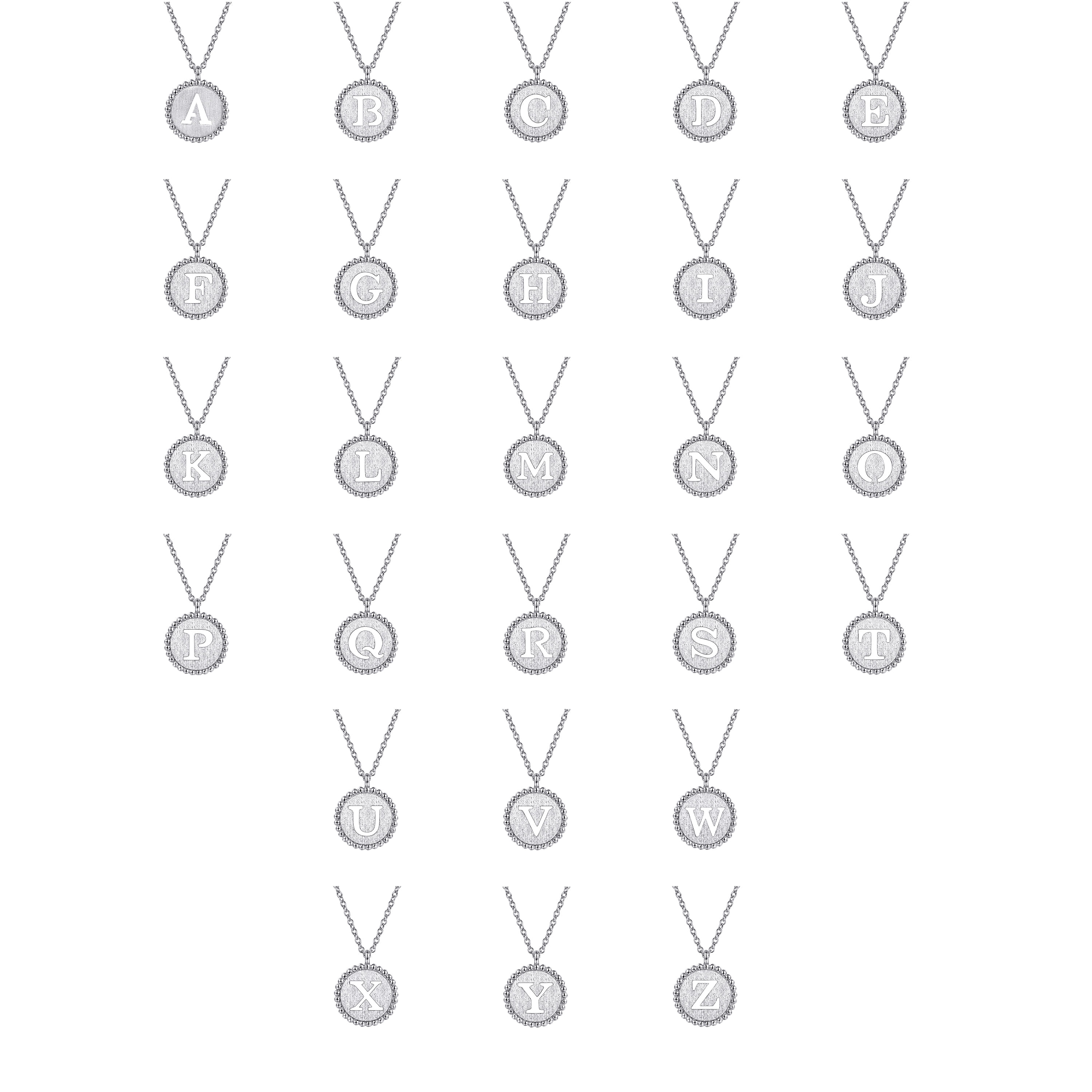Bujukan Punch out Initial A Medallion Pendant Necklace in Sterling Silver, photograph 4