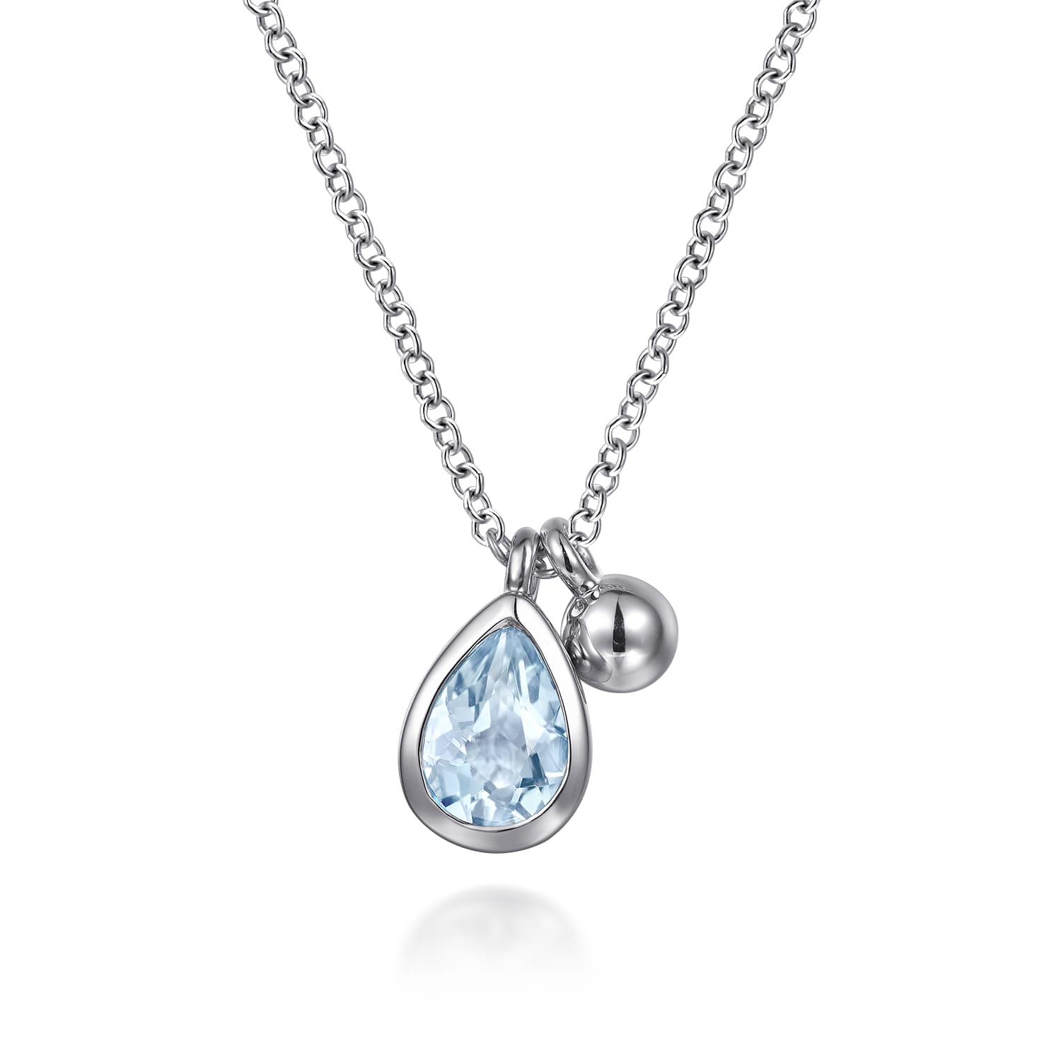 Pear Aquamarine Bujukan Pendant Necklace