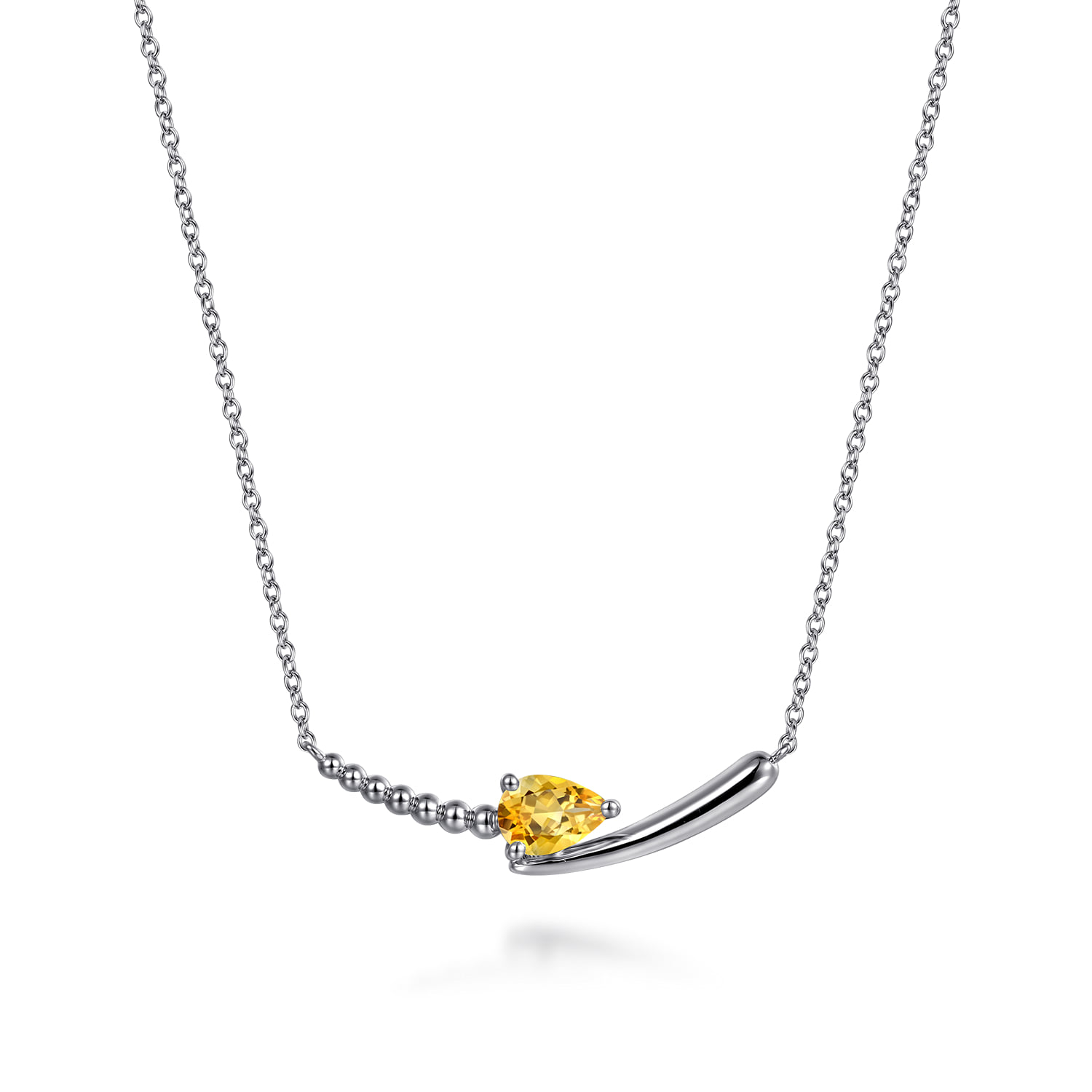 Bujukan and Citrine Bypass Bar Necklace