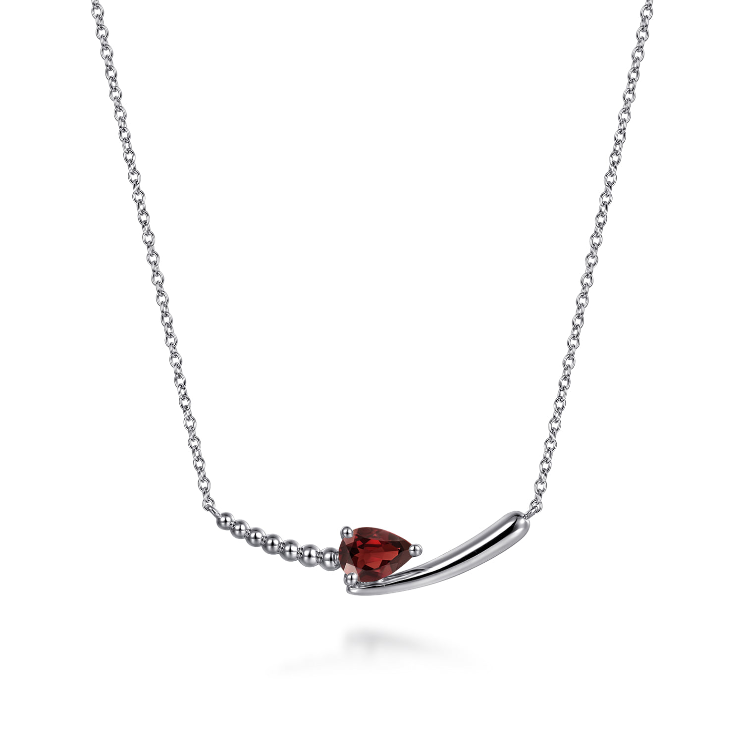 Bujukan and Garnet Bypass Bar Necklace