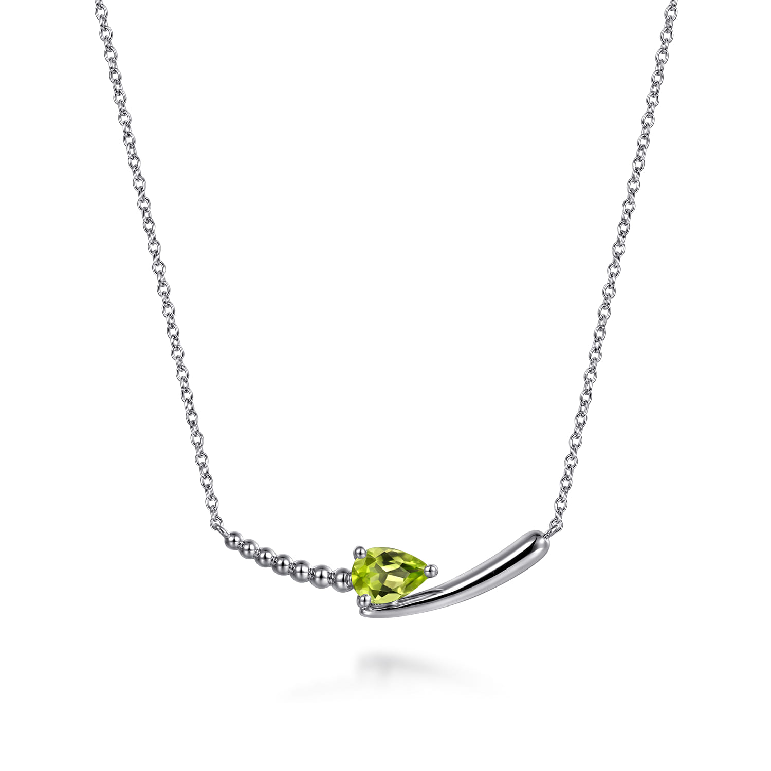 Bujukan and Peridot Bypass Bar Necklace