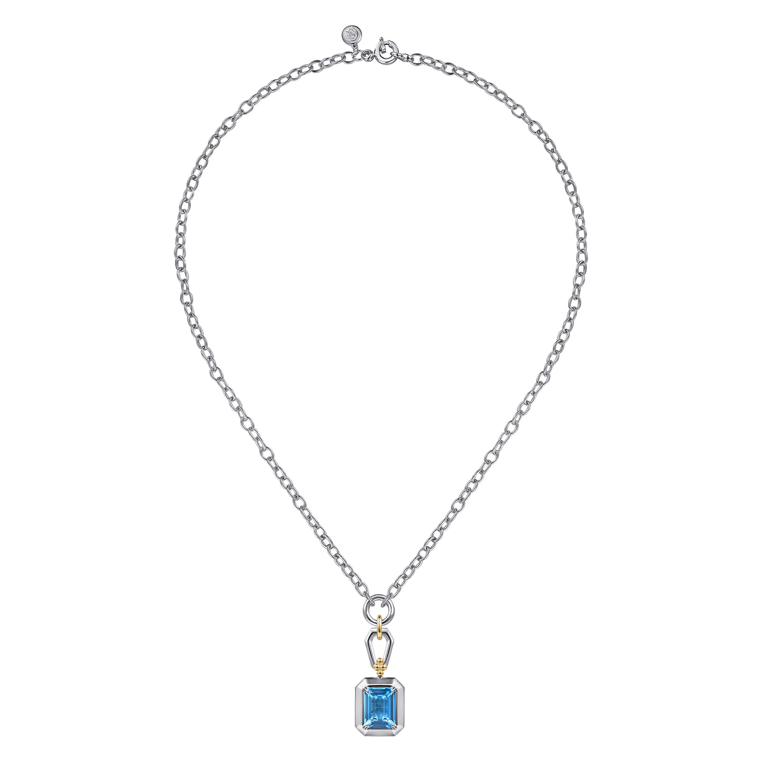 and Bujukan Blue Topaz Pendant Necklace in 14K Yellow Gold, photograph 2
