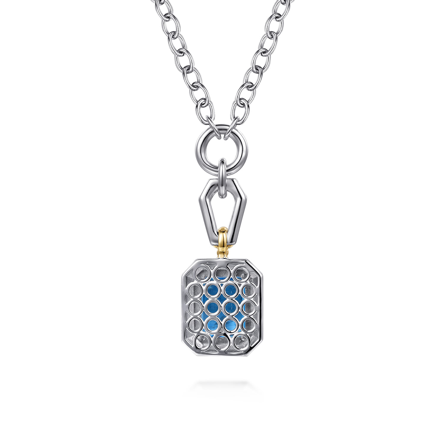 and Bujukan Blue Topaz Pendant Necklace in 14K Yellow Gold, photograph 5
