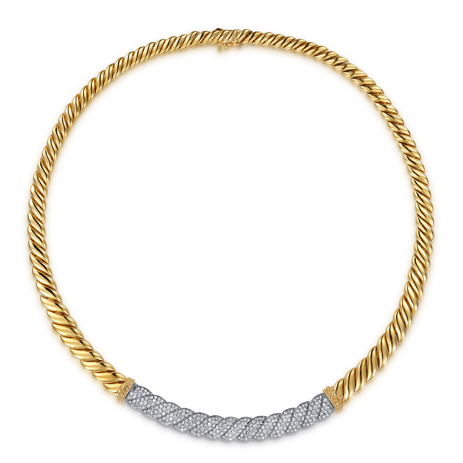 Bujukan Diamond Bar Necklace in 14K White/Yellow Gold, photograph 2